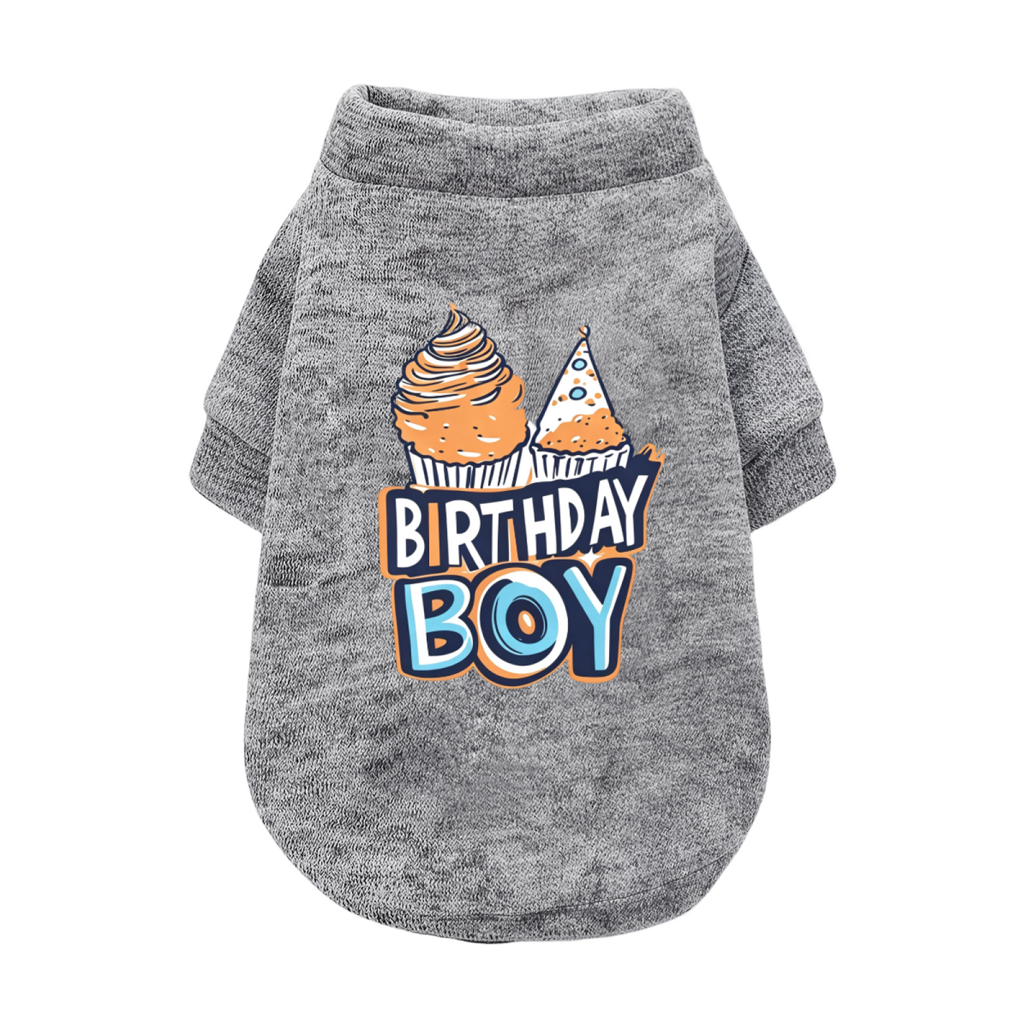 Birthday Boy Color Cupcake Grey Party Dog Outfit