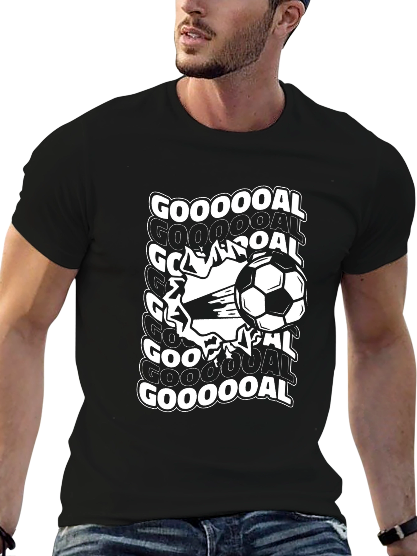 Goooooal Soccer T-Shirt - Black Graphic Tee