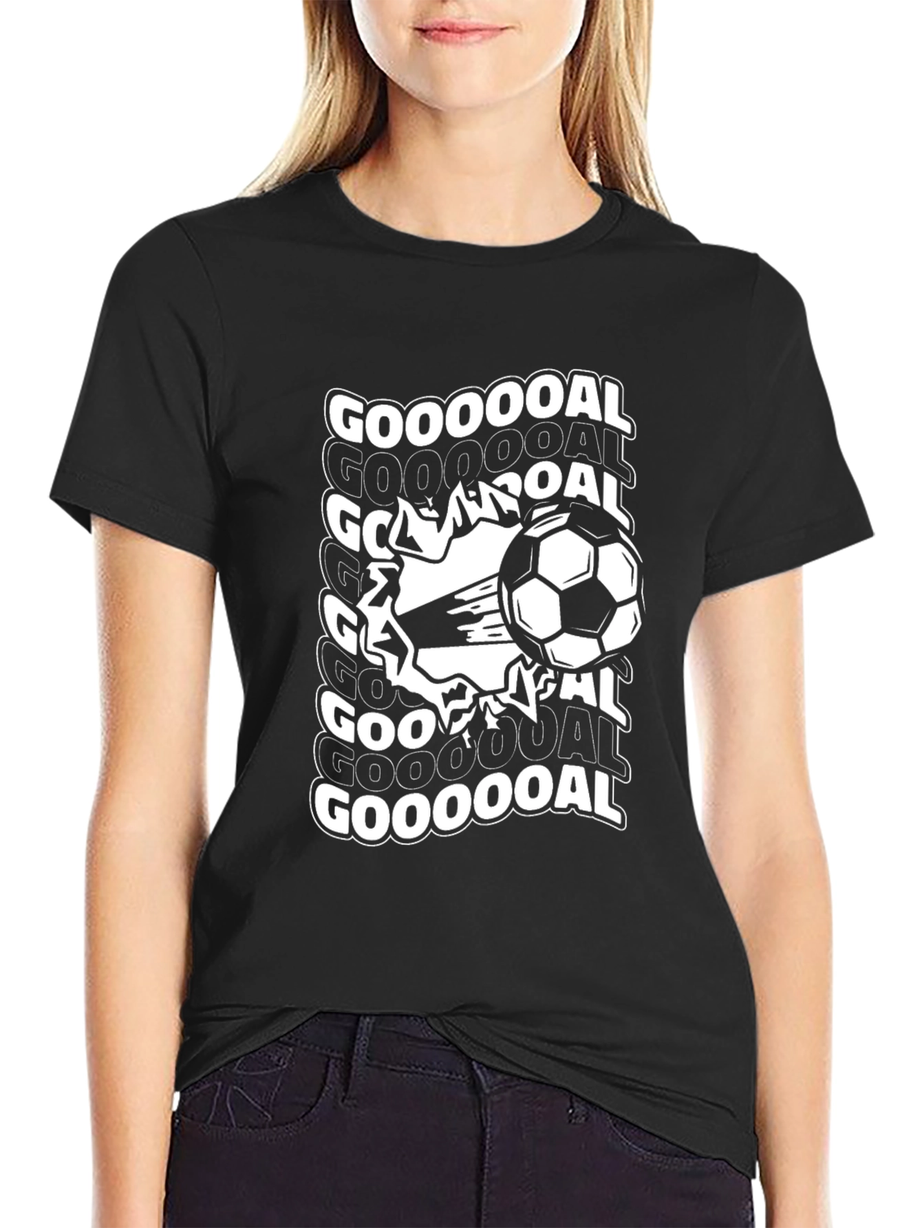 Goooooal Soccer T-Shirt - Black Graphic Tee