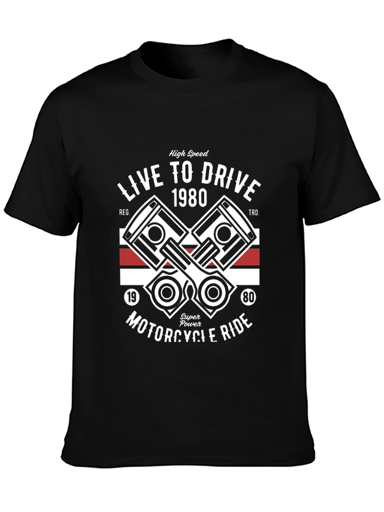 Live to Drive 1980 Motorcycle T-Shirt