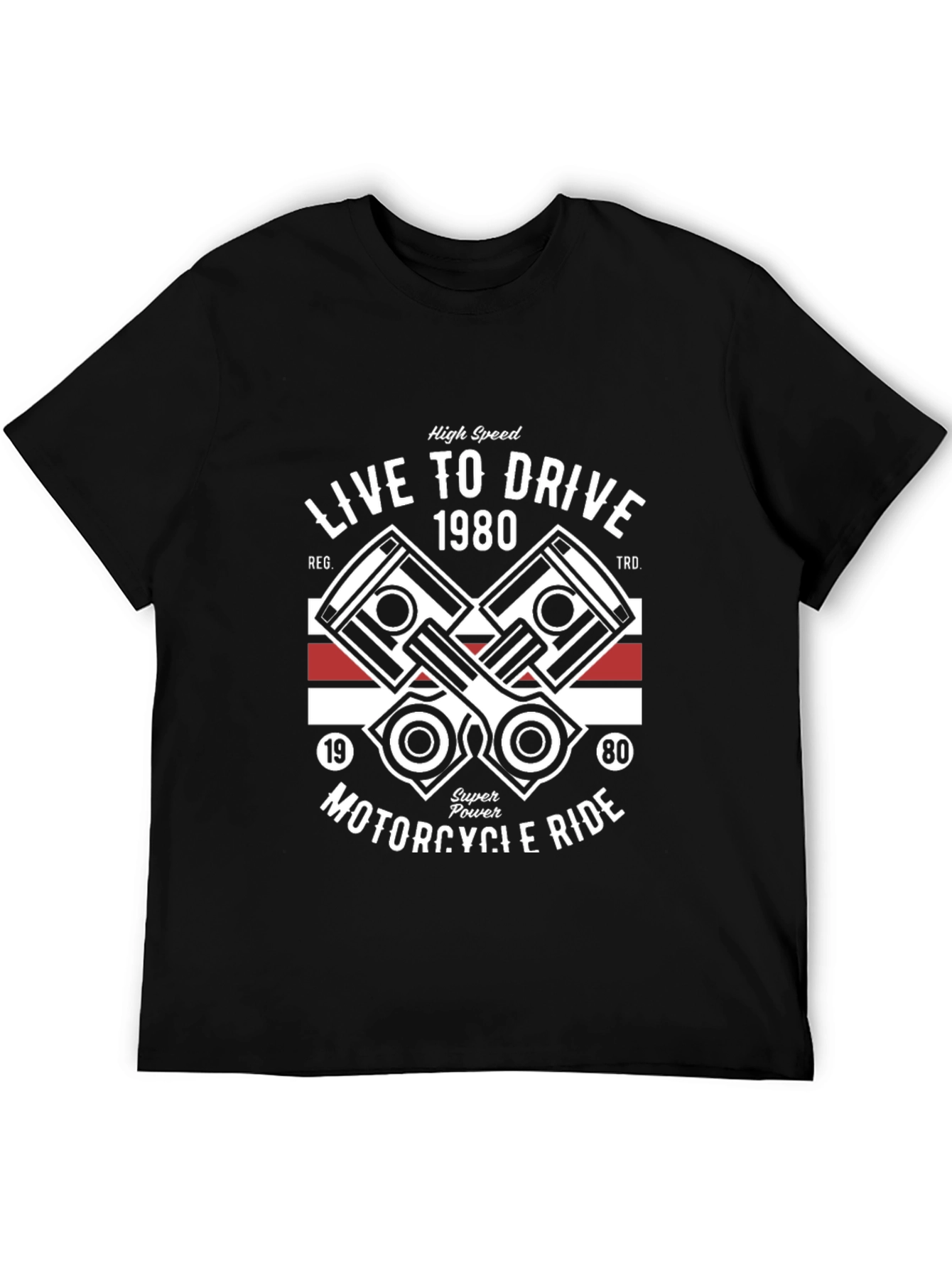 Live to Drive 1980 Motorcycle T-Shirt