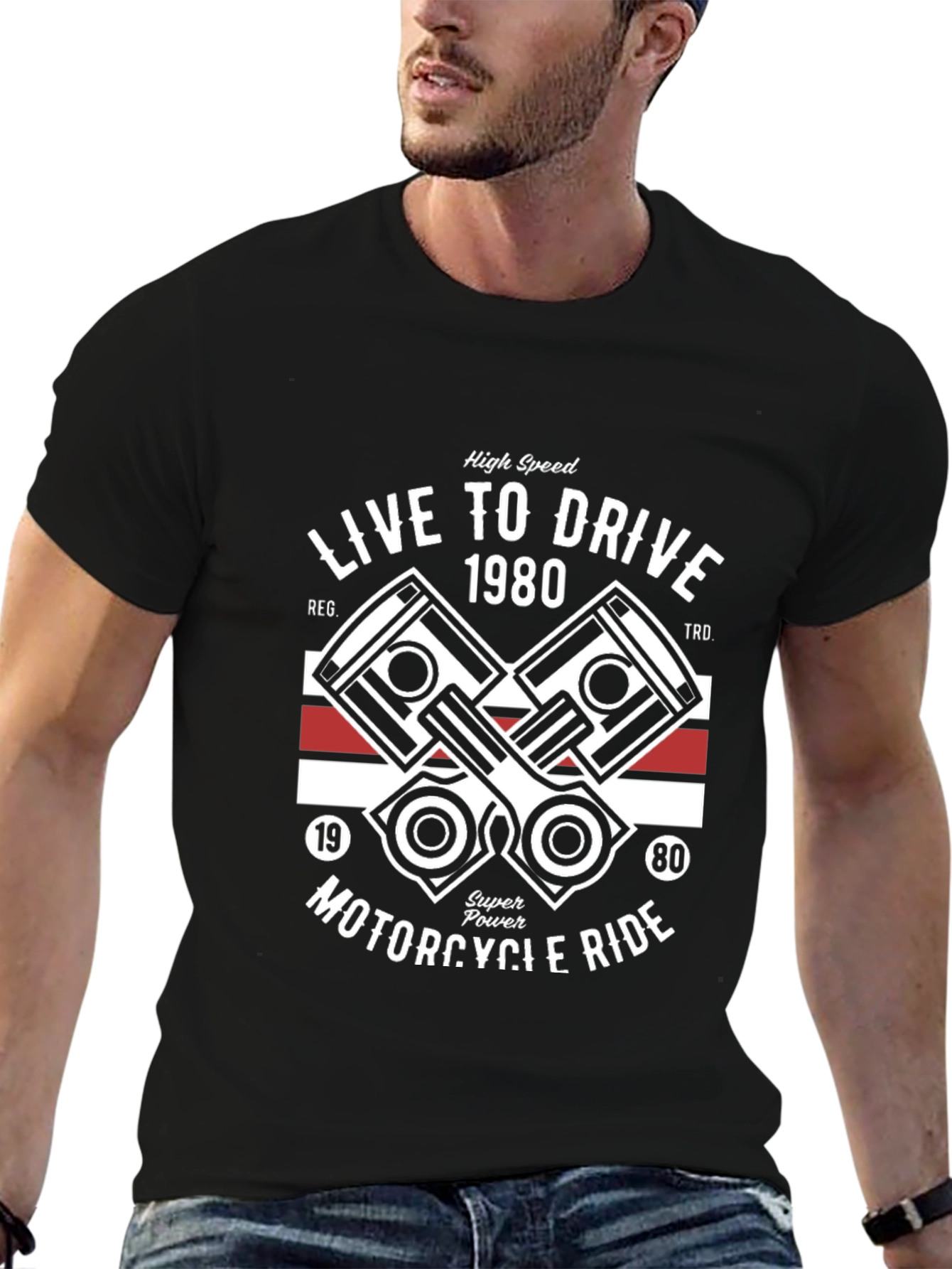 Live to Drive 1980 Motorcycle T-Shirt
