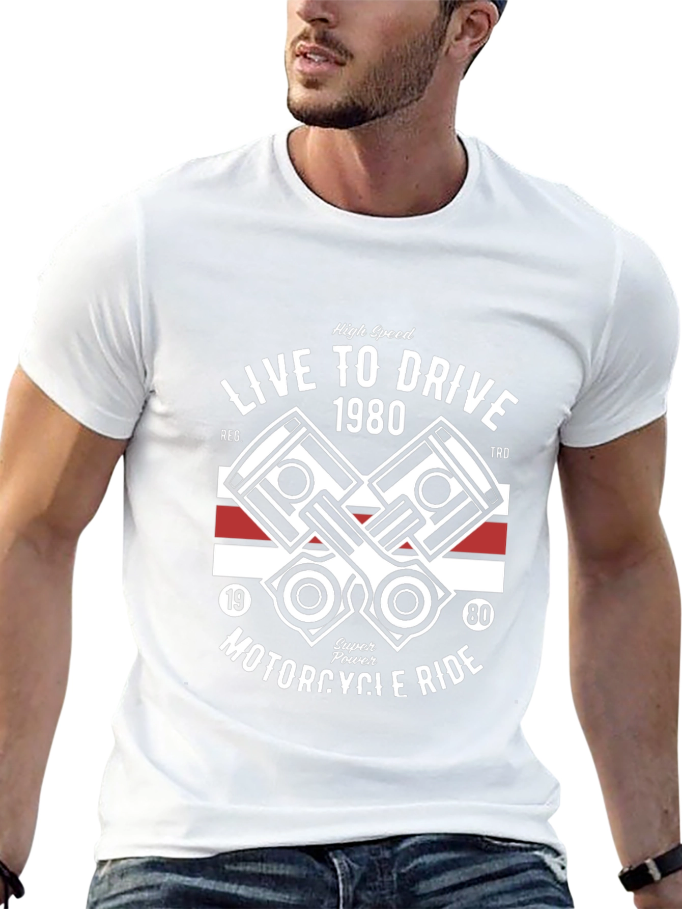Live to Drive 1980 Motorcycle T-Shirt