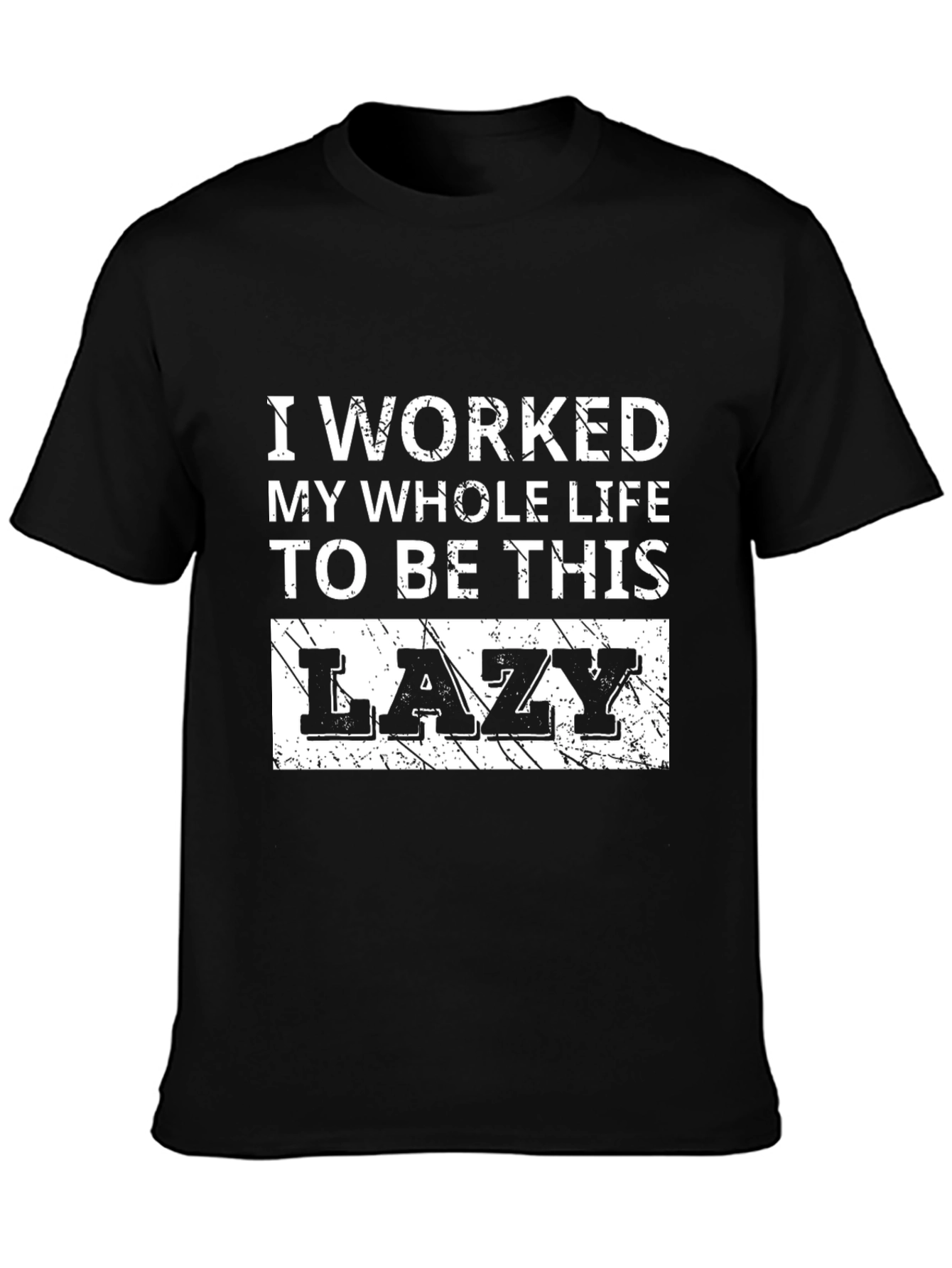 Funny Lazy Slogan Black T-Shirt