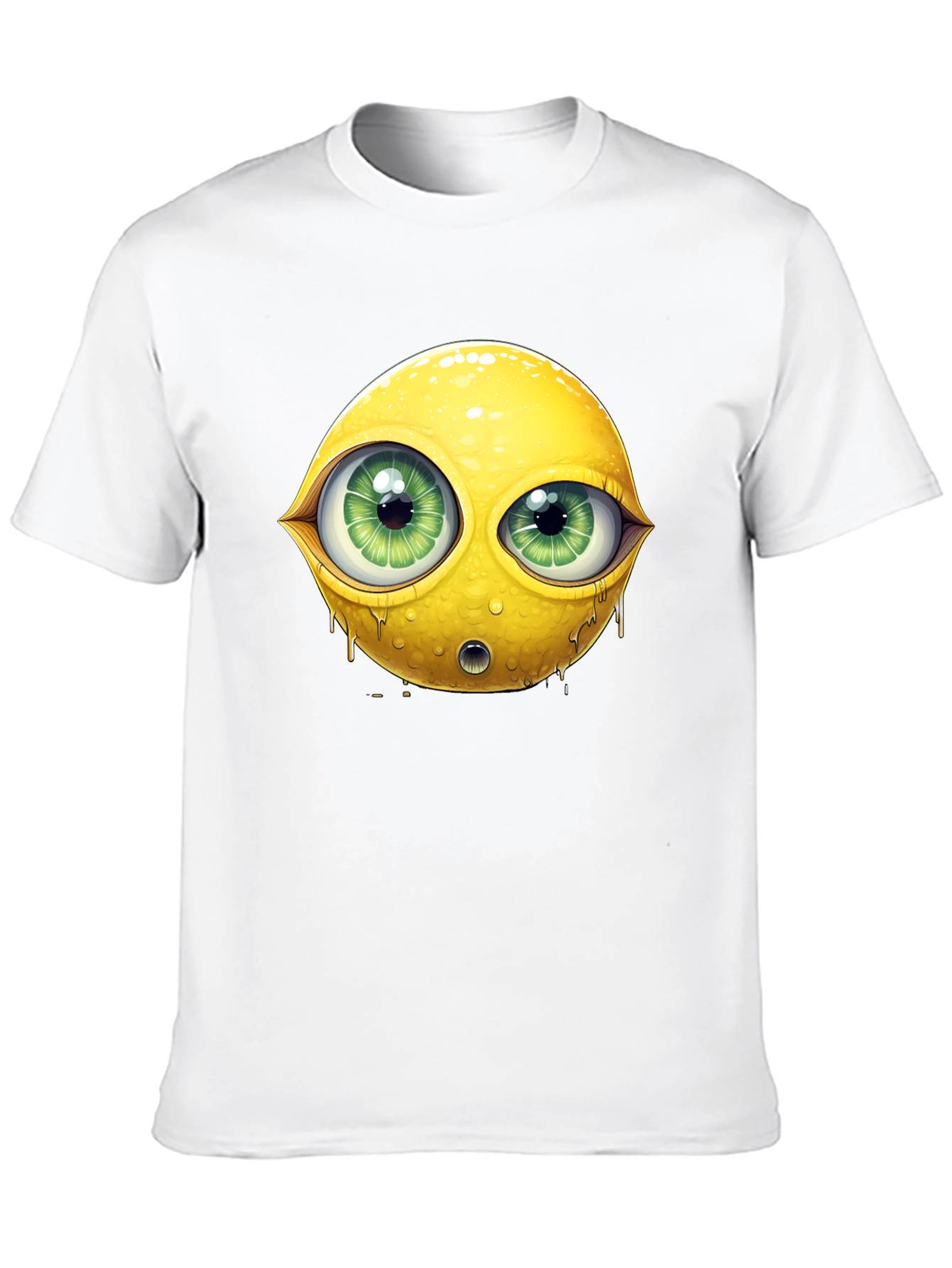 Emoji Lemon With Eyes Graphic Black Tee