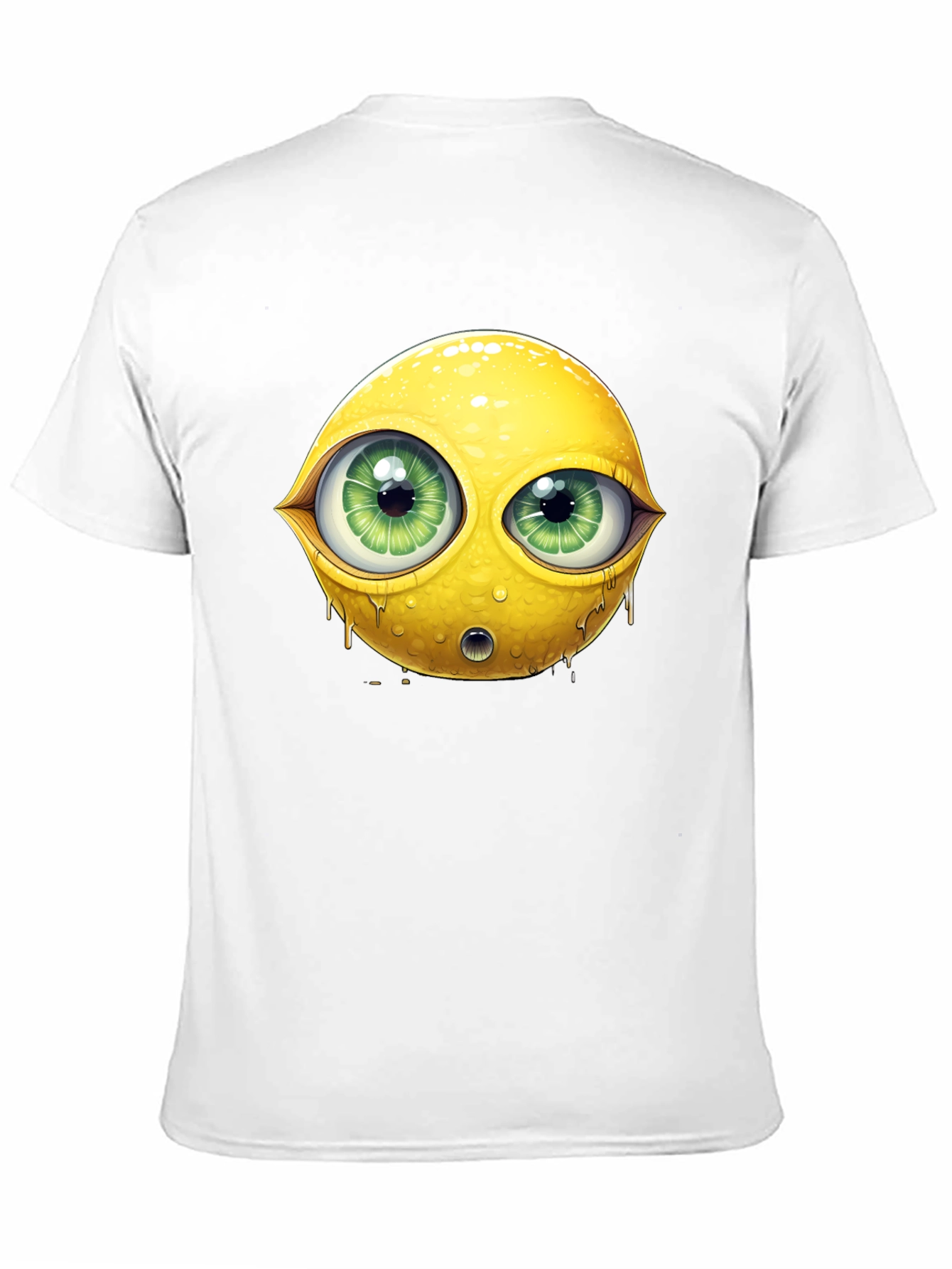 Emoji Lemon With Eyes Graphic Black Tee