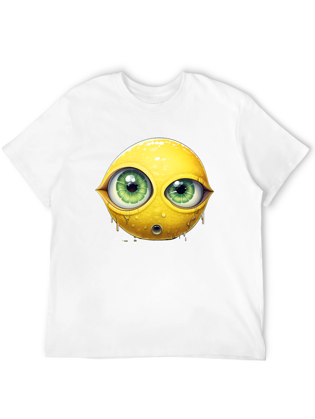 Emoji Lemon With Eyes Graphic Black Tee