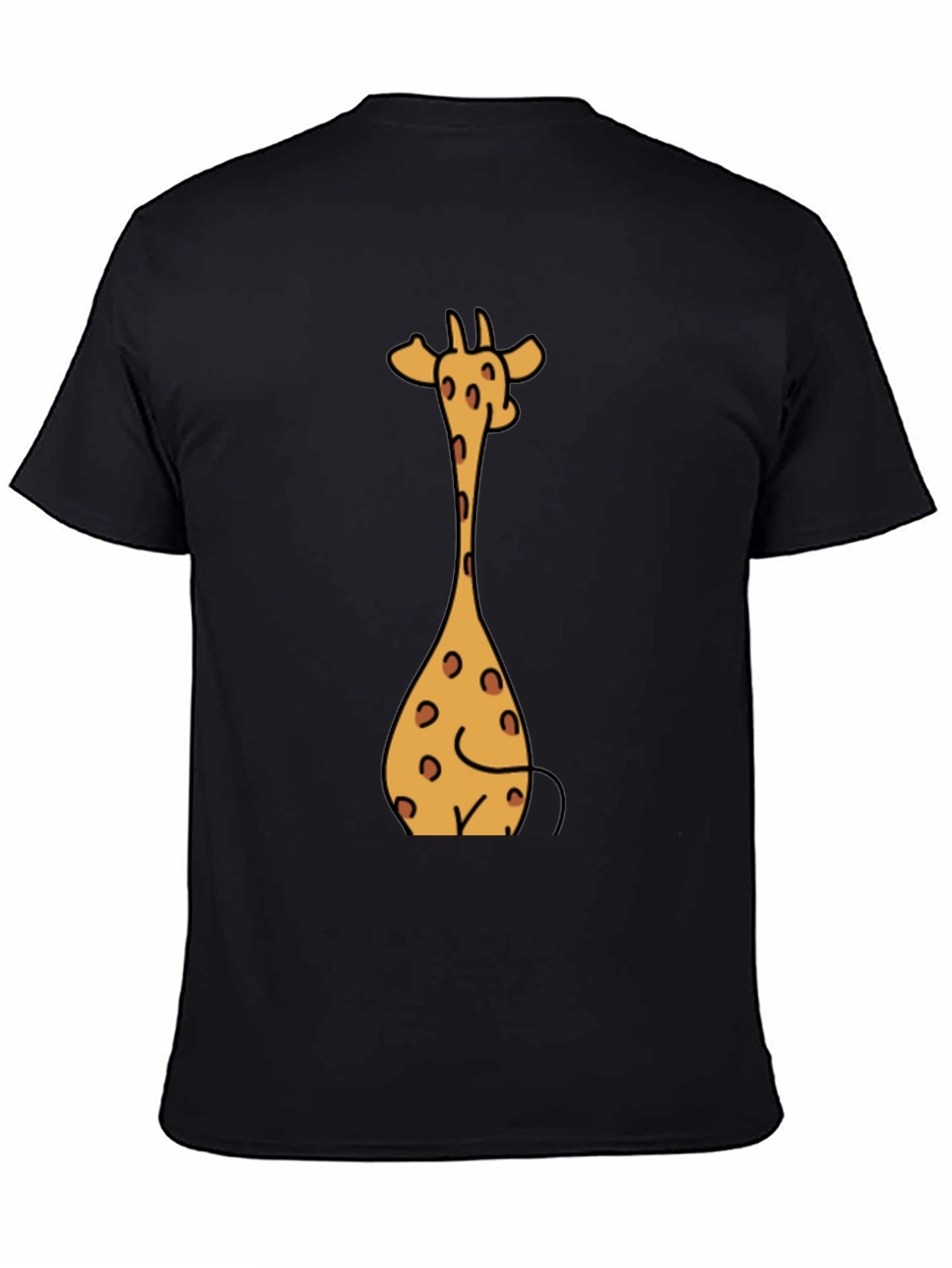 Giraffe Cartoon Graphic Tee - Casual Style