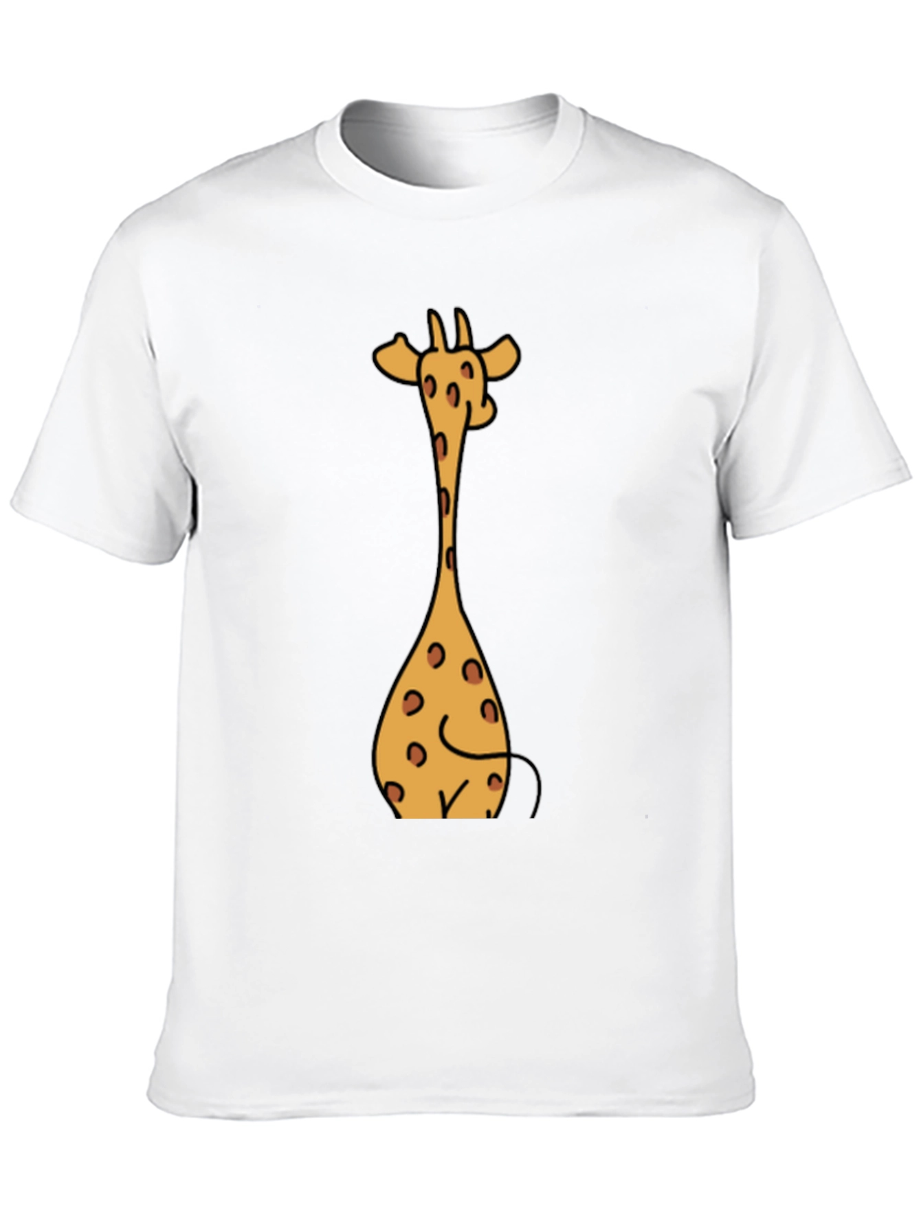 Giraffe Cartoon Graphic Tee - Casual Style