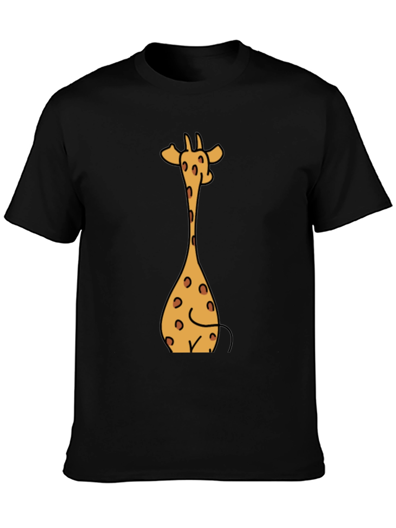 Giraffe Cartoon Graphic Tee - Casual Style