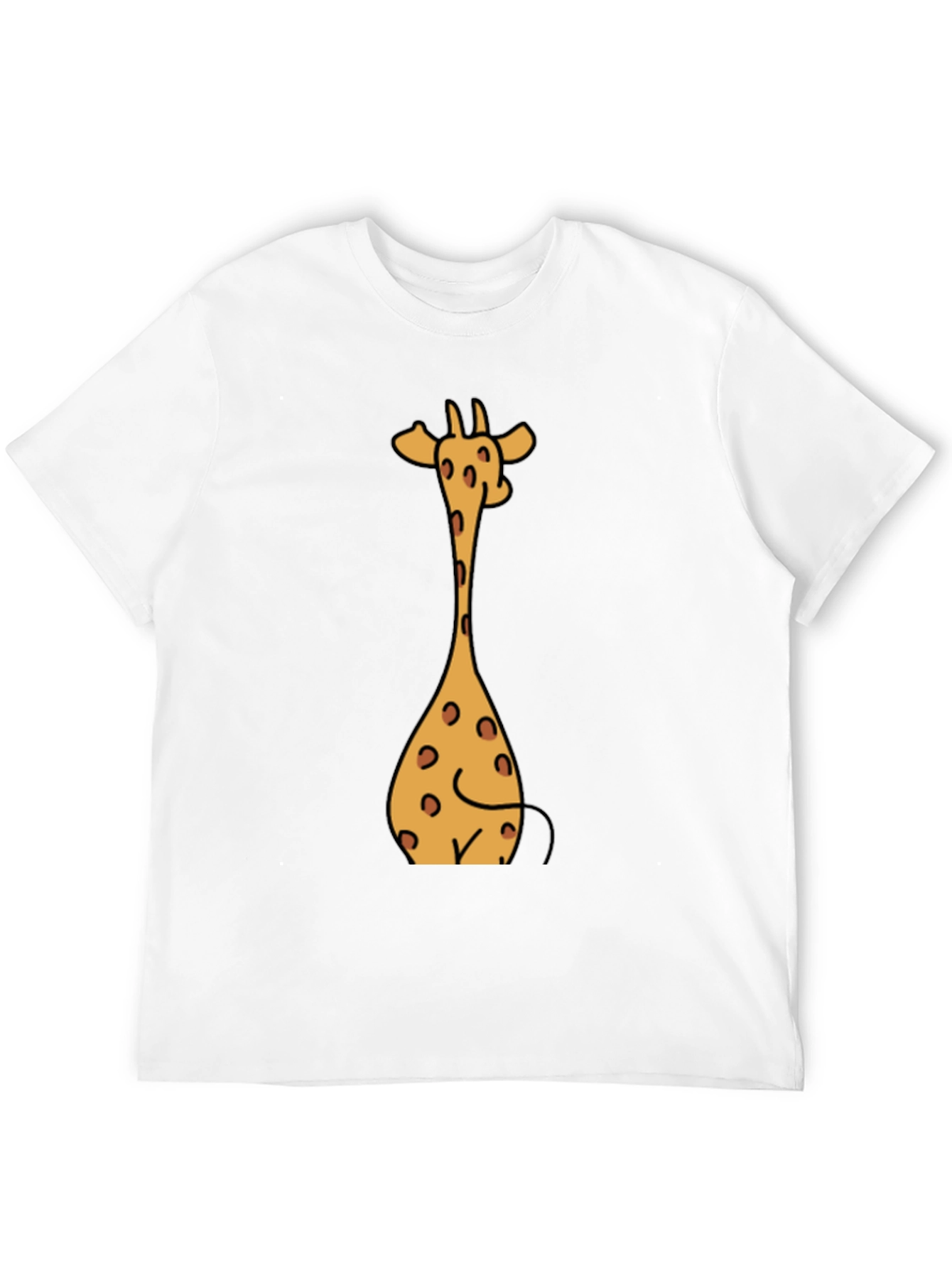 Giraffe Cartoon Graphic Tee - Casual Style