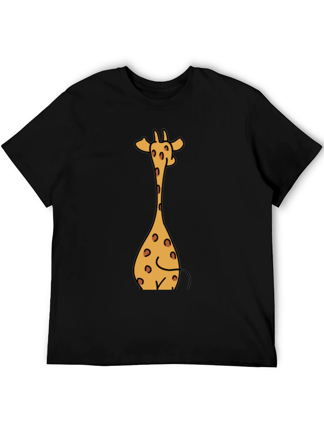 Giraffe Cartoon Graphic Tee - Casual Style
