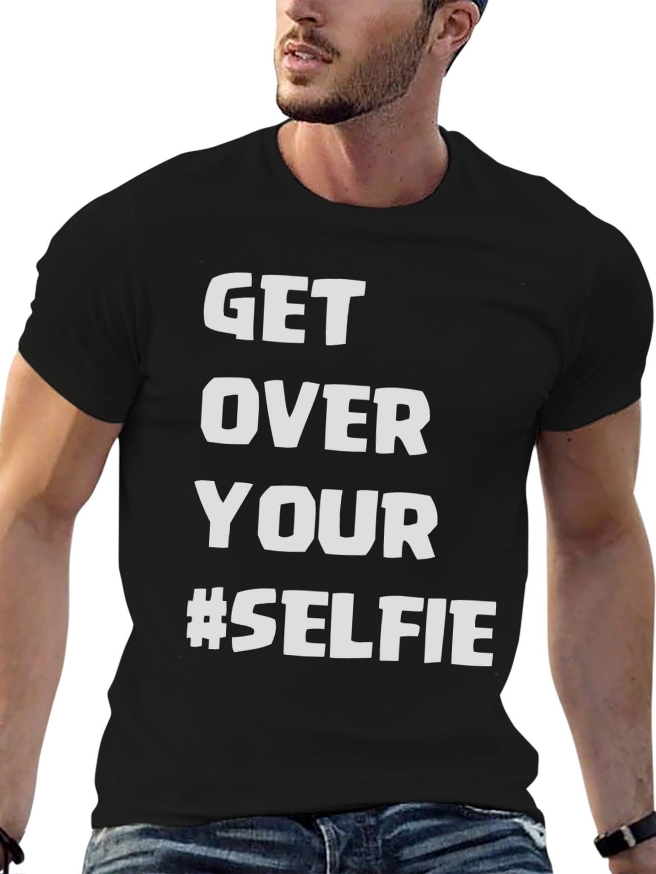 Get Over Your #Selfie Black T-Shirt