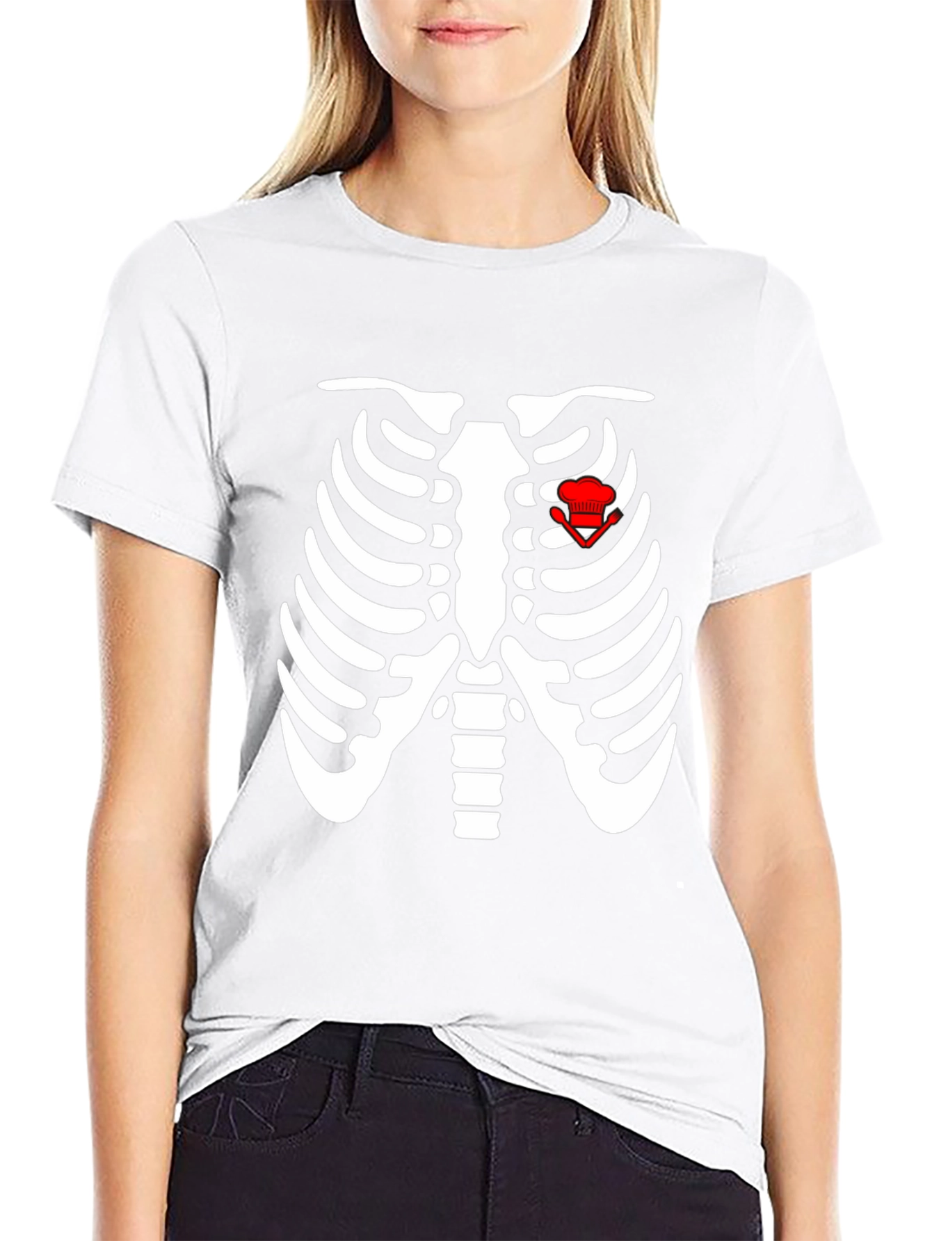 Chef Skeleton Rib Cage Graphic T-Shirt
