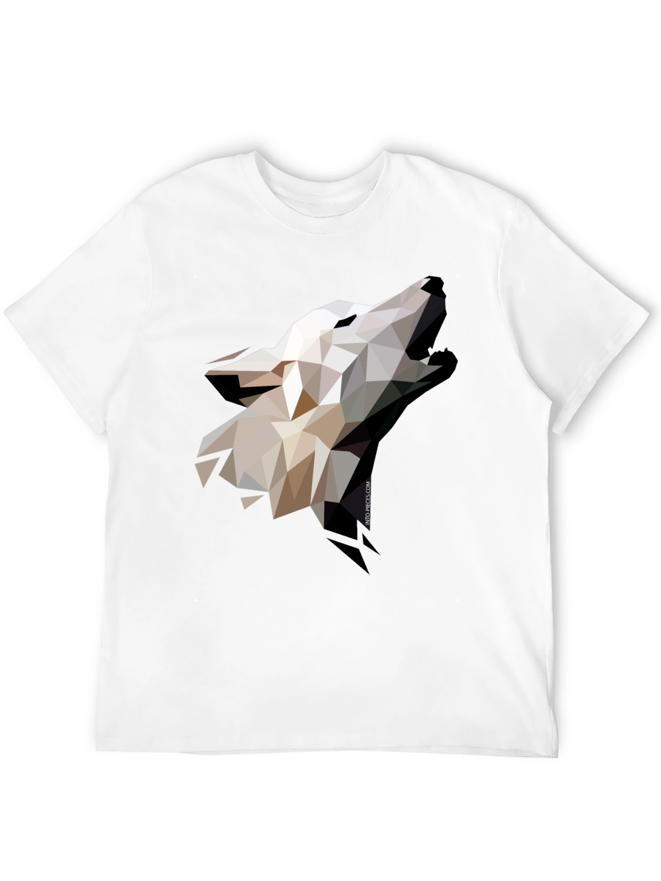 Geometric Wolf Graphic Black T-Shirt
