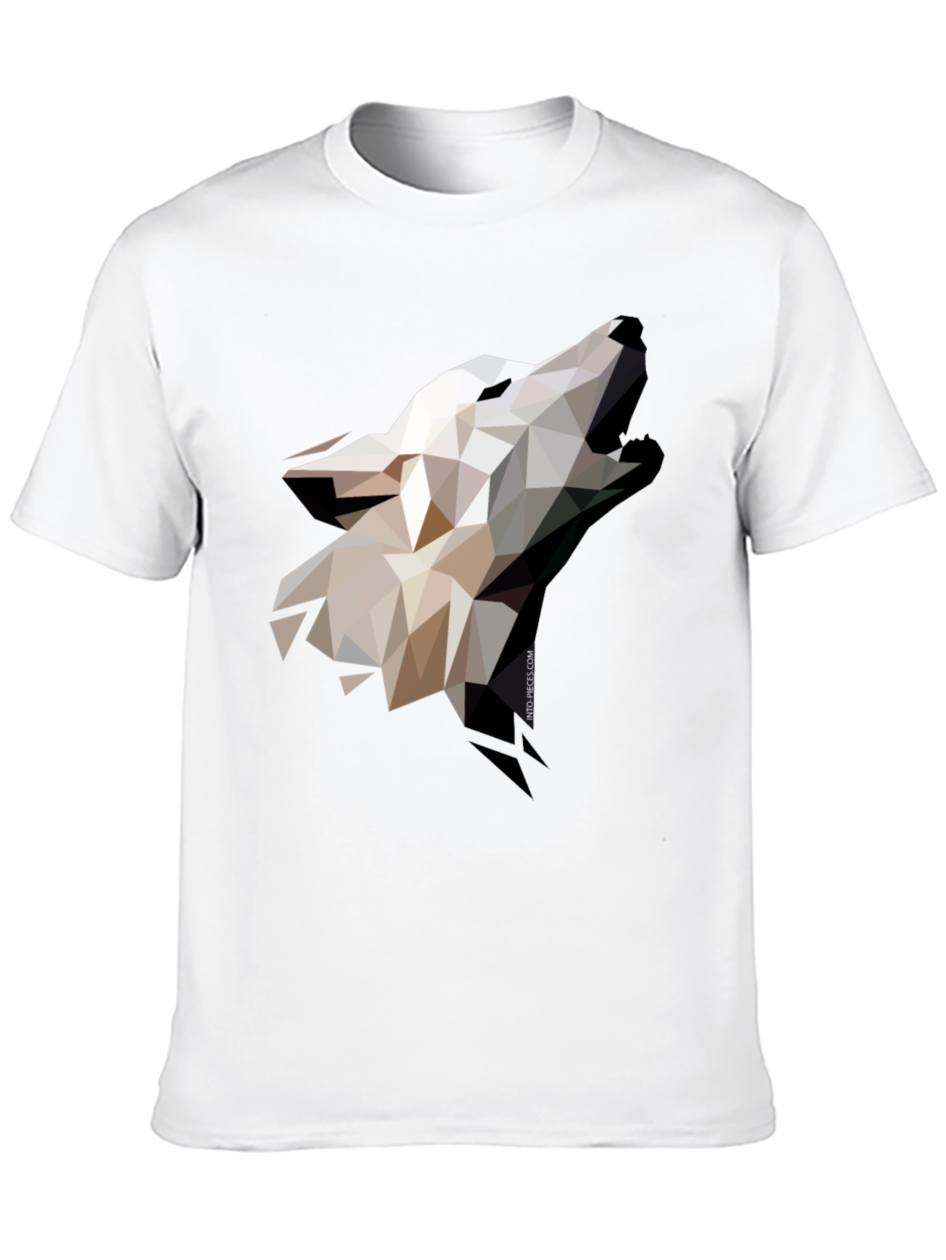 Geometric Wolf Graphic Black T-Shirt