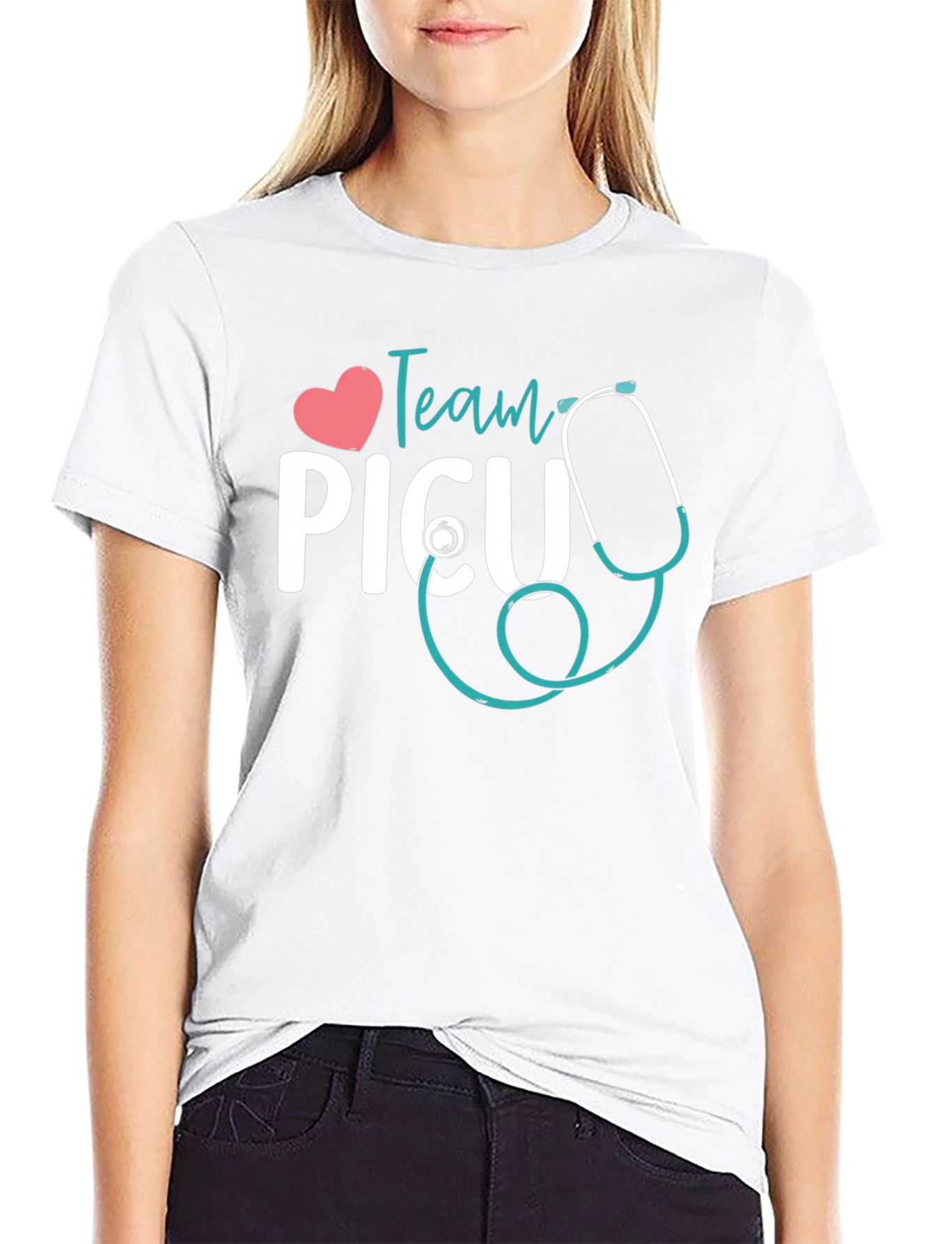 Team PICU Stethoscope Graphic T-Shirt
