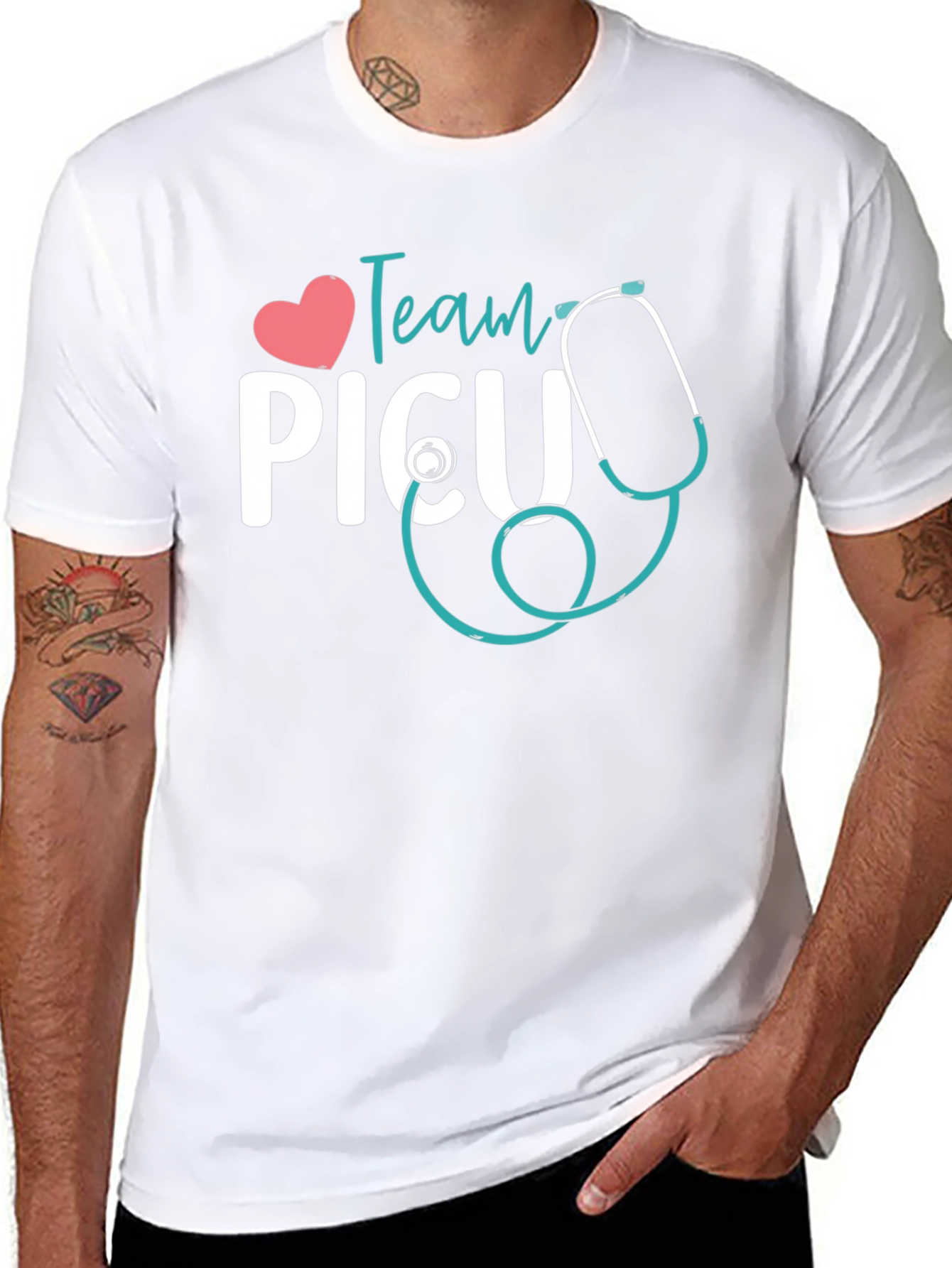 Team PICU Stethoscope Graphic T-Shirt