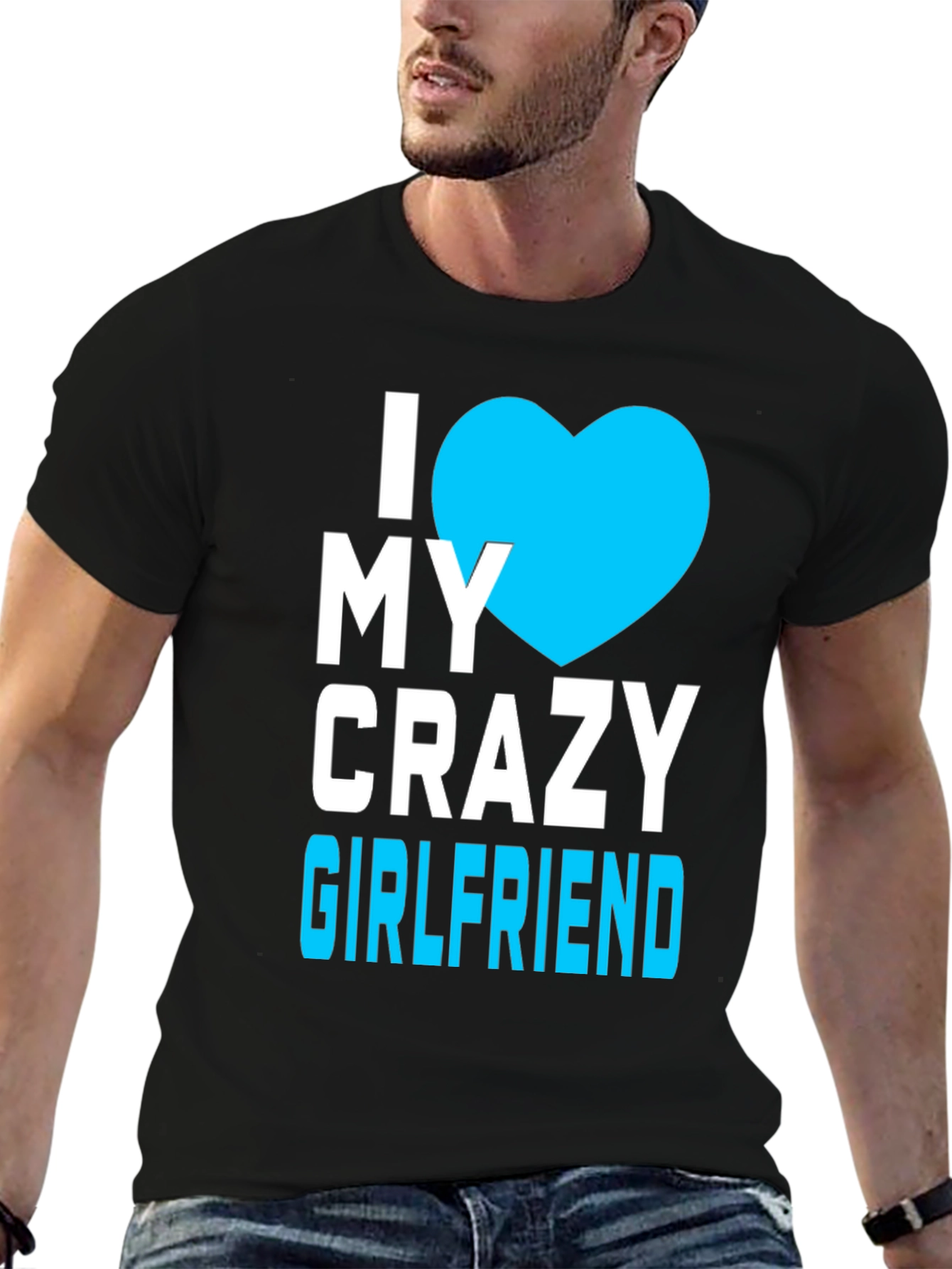 I Heart My Crazy Girlfriend Black T-Shirt