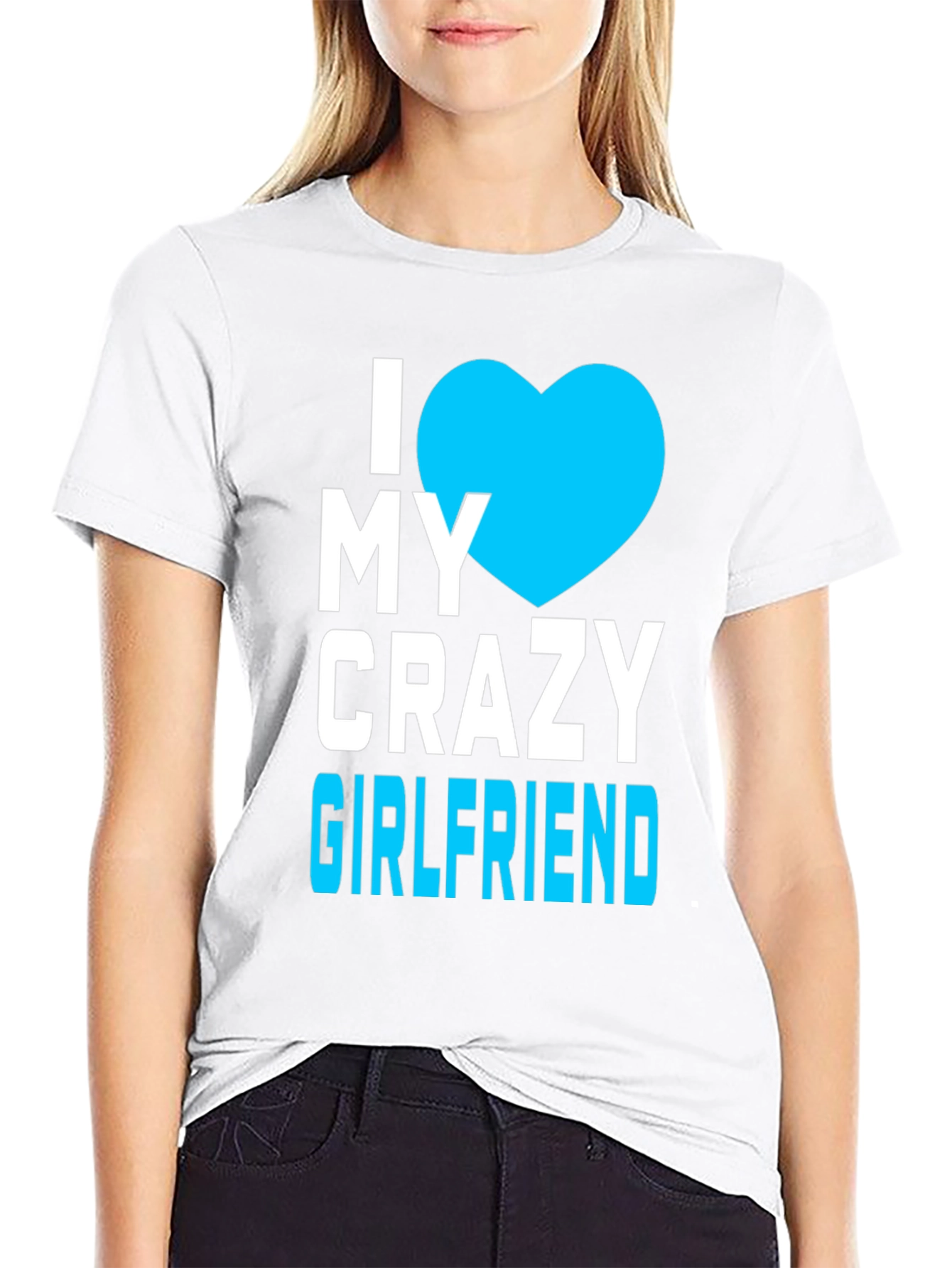 I Heart My Crazy Girlfriend Black T-Shirt