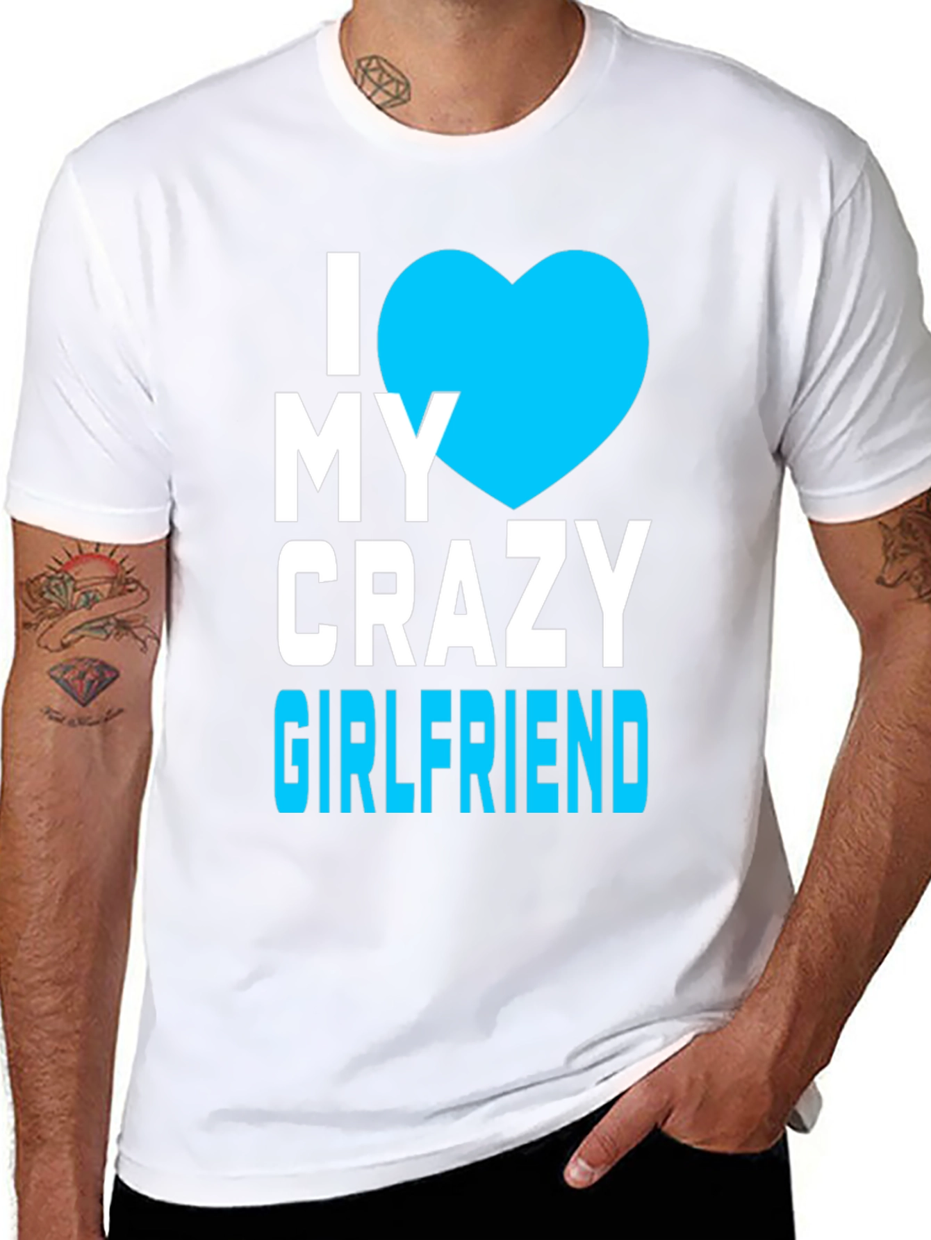 I Heart My Crazy Girlfriend Black T-Shirt