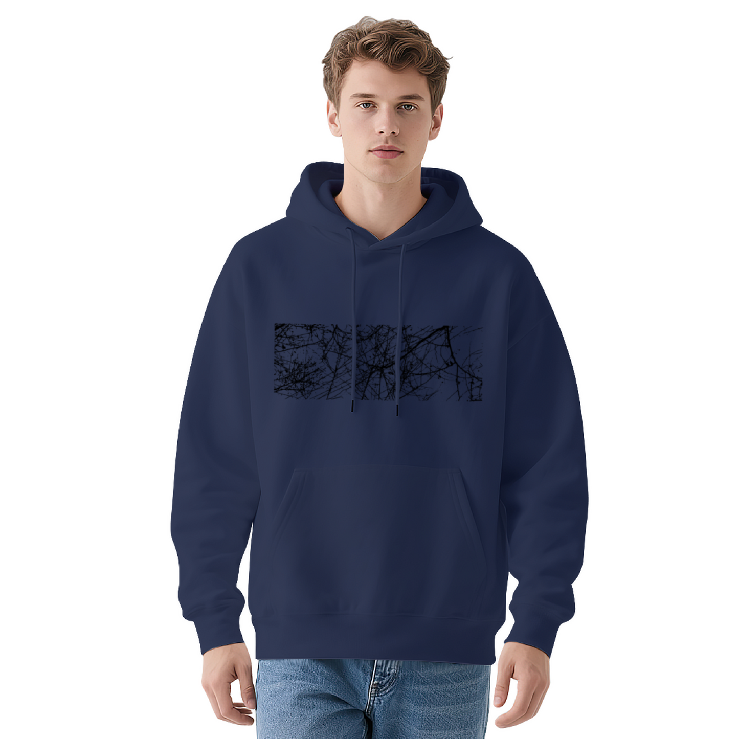 Minimal Dead Branch Art White Hoodie, Relaxed Comfort All-match Hoodie