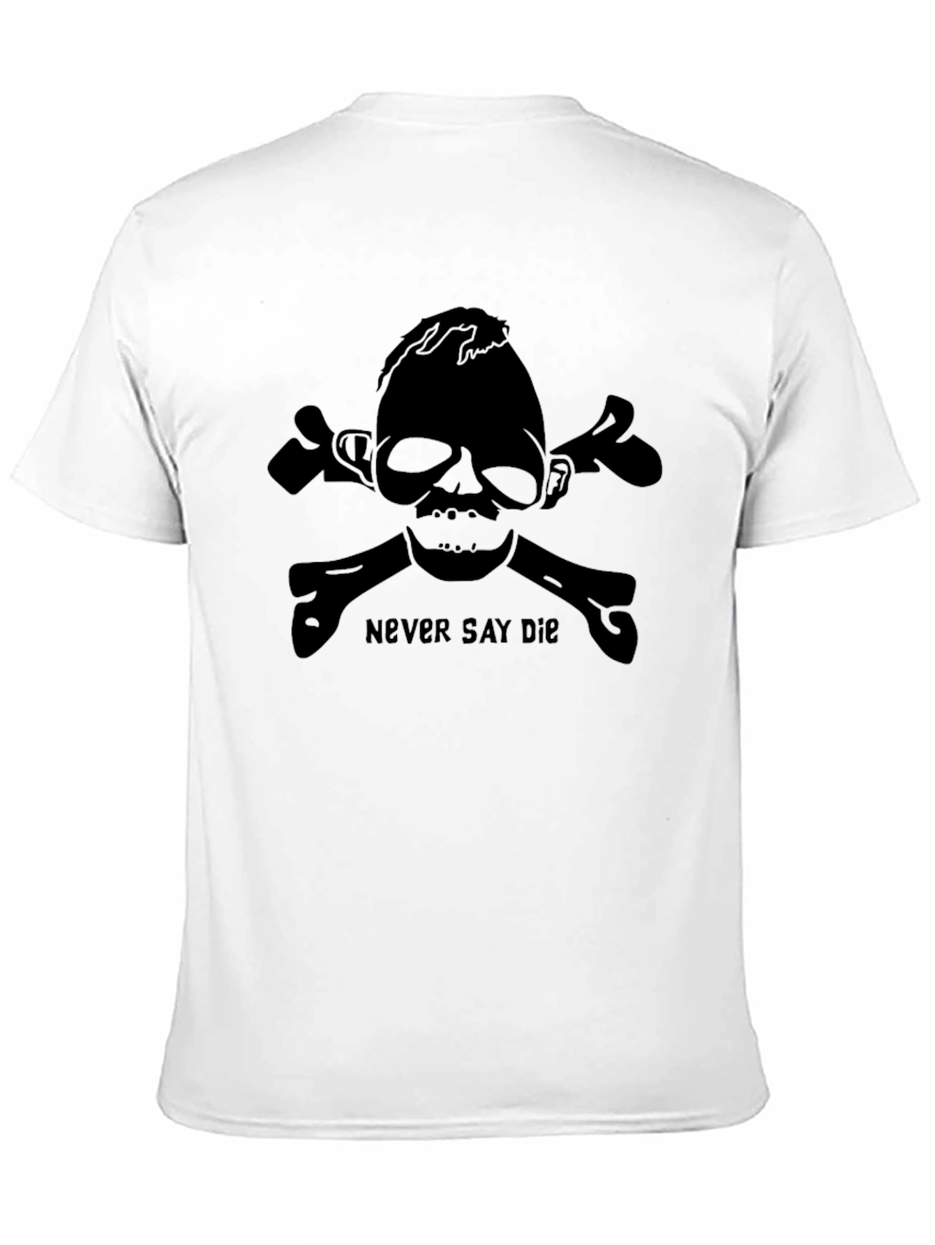 Never Say Die Skull & Crossbones Graphic T-Shirt