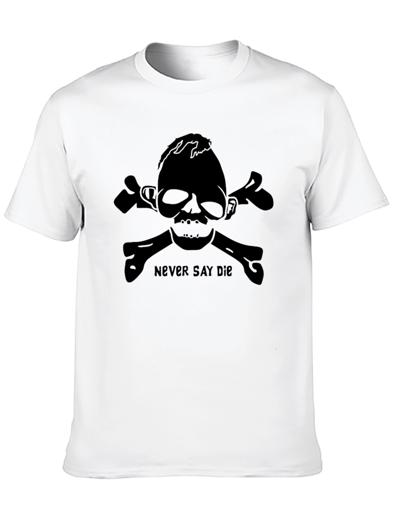Never Say Die Skull & Crossbones Graphic T-Shirt