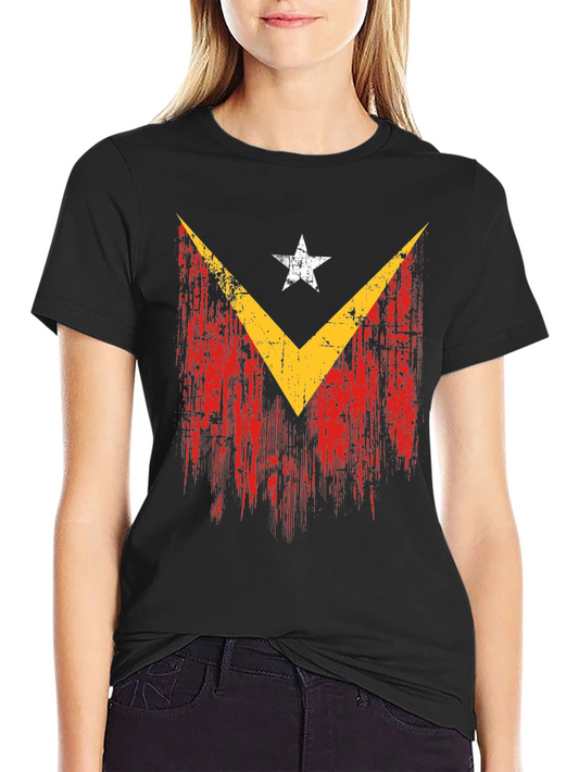 East Timor Flag Distressed Graphic T-Shirt