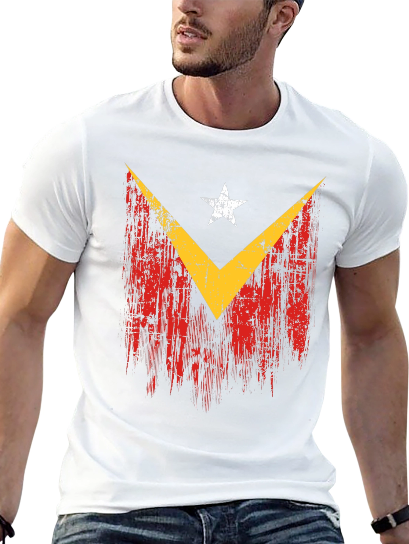 East Timor Flag Distressed Graphic T-Shirt