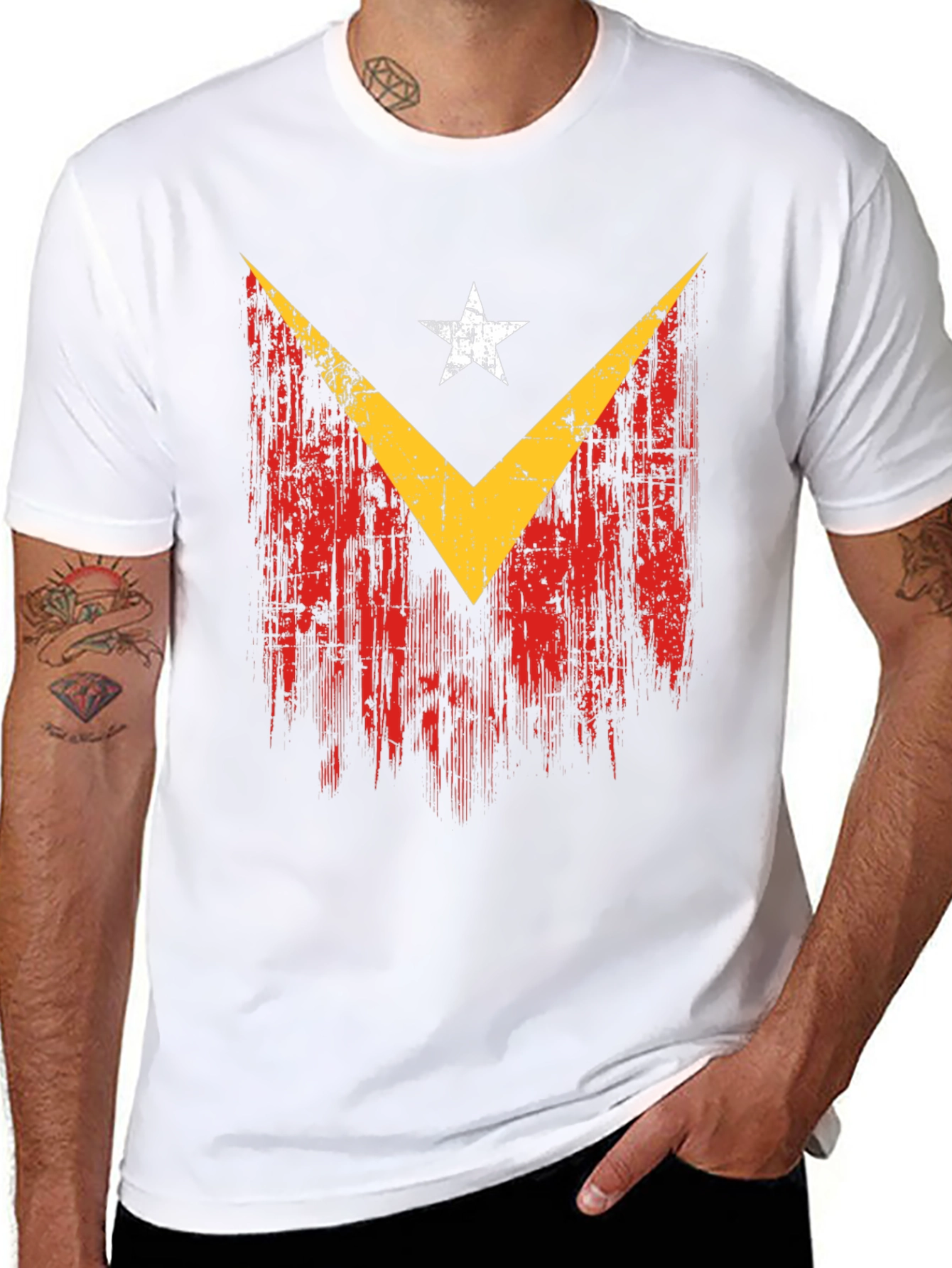 East Timor Flag Distressed Graphic T-Shirt