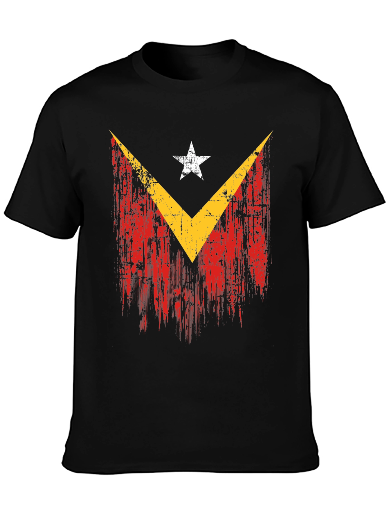 East Timor Flag Distressed Graphic T-Shirt