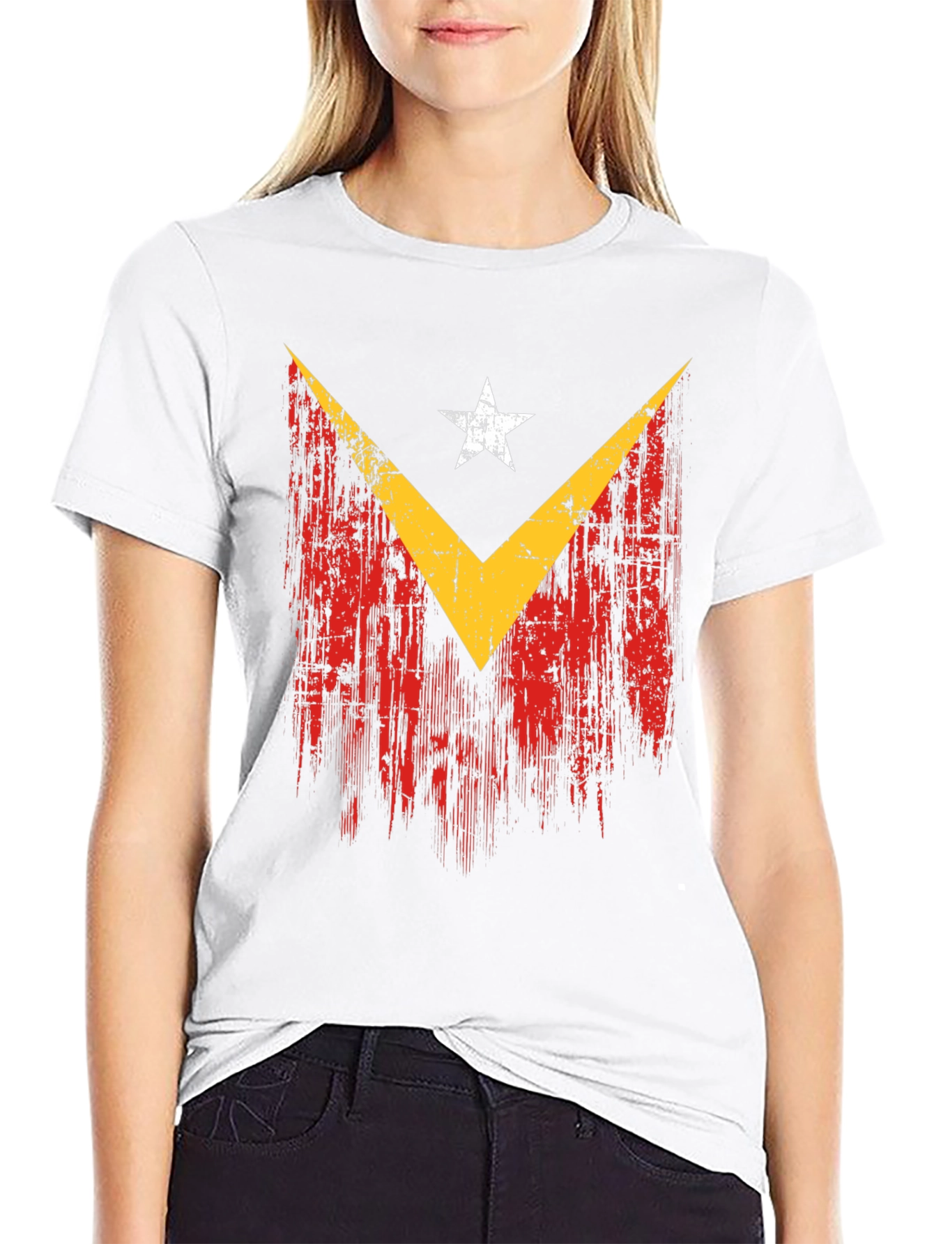 East Timor Flag Distressed Graphic T-Shirt