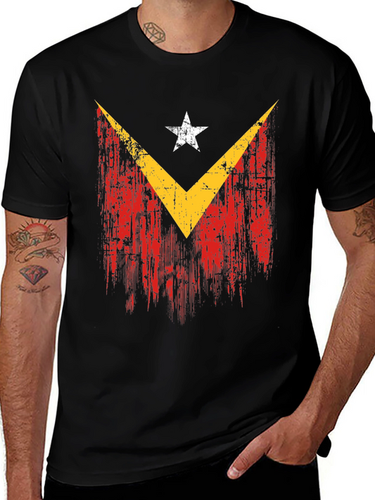 East Timor Flag Distressed Graphic T-Shirt