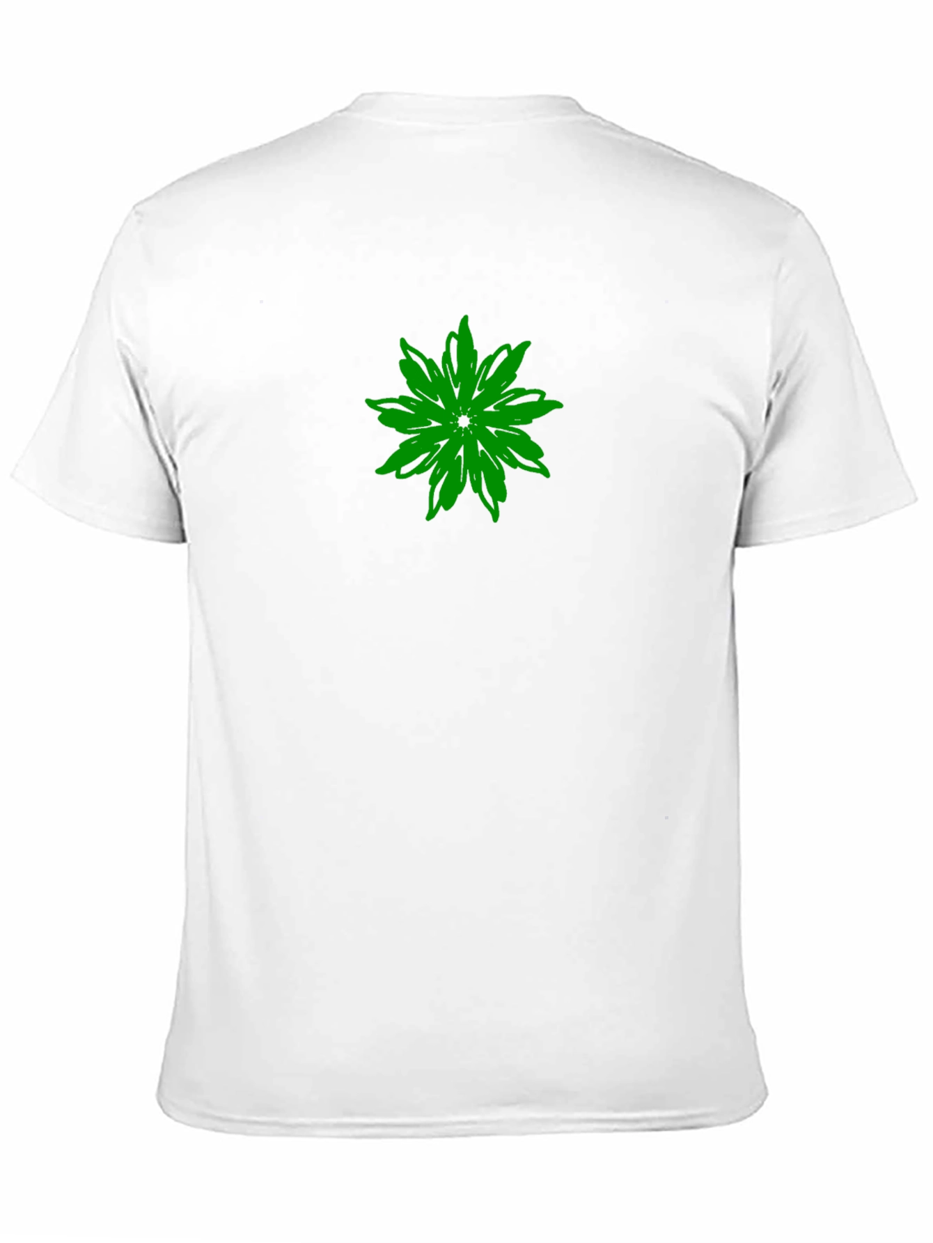 Green Flower Graphic Black T-Shirt