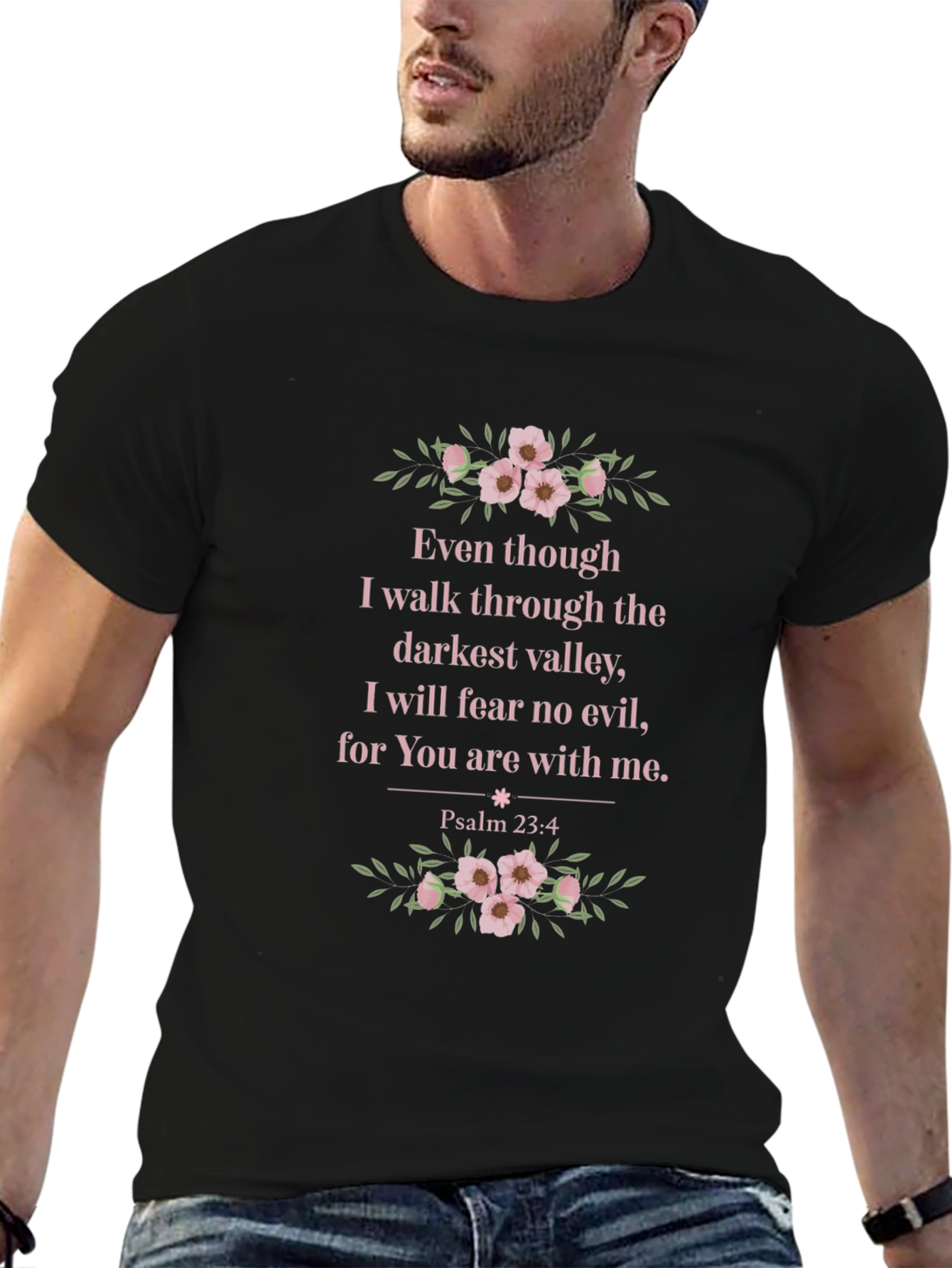 Faith-Inspired T-Shirt: Psalm 23:4 Design