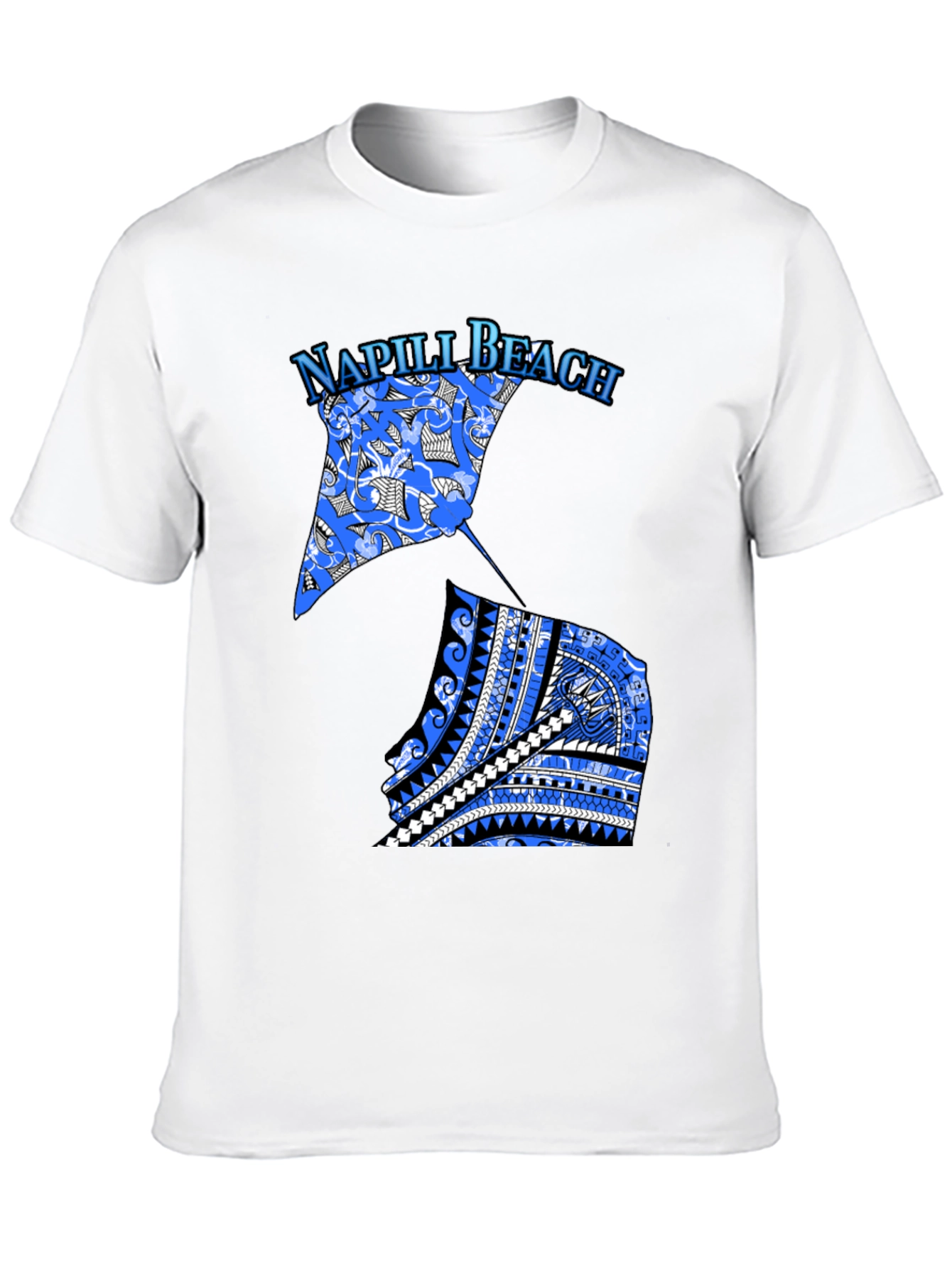 Napili Beach Graphic Tee - Manta Ray Design