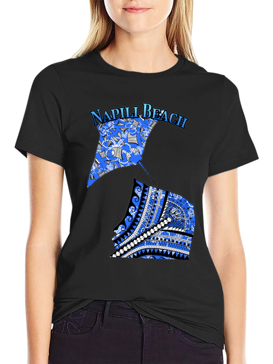 Napili Beach Graphic Tee - Manta Ray Design