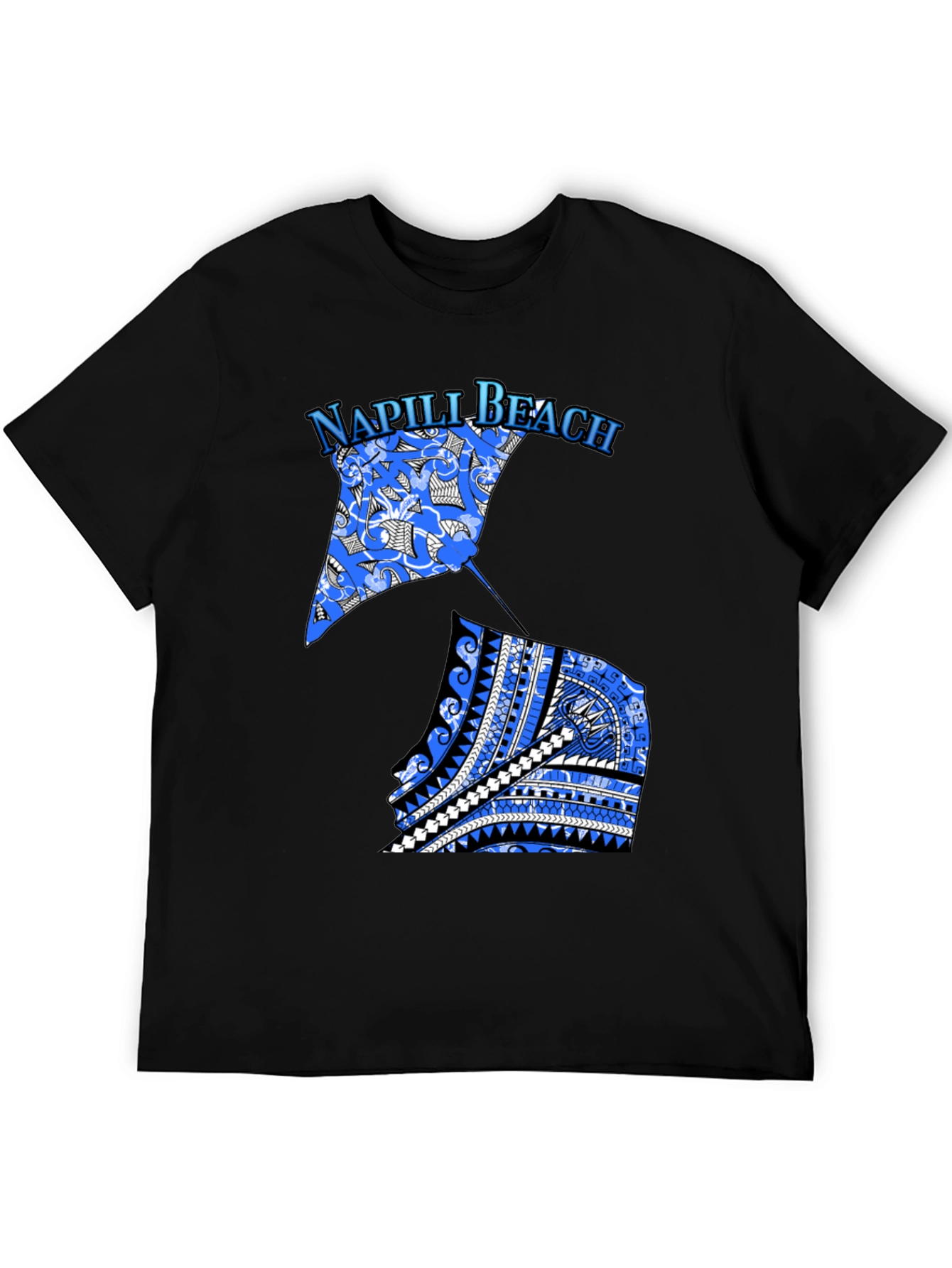 Napili Beach Graphic Tee - Manta Ray Design