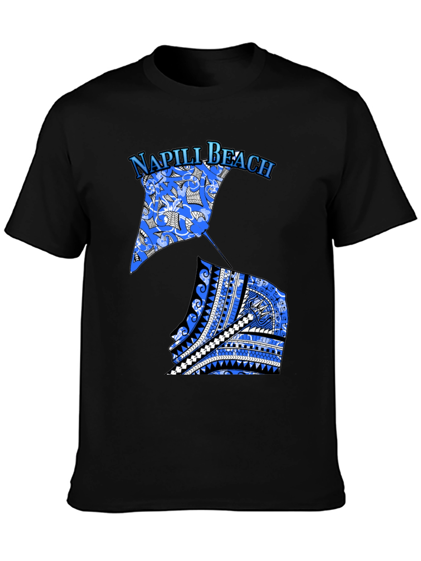 Napili Beach Graphic Tee - Manta Ray Design