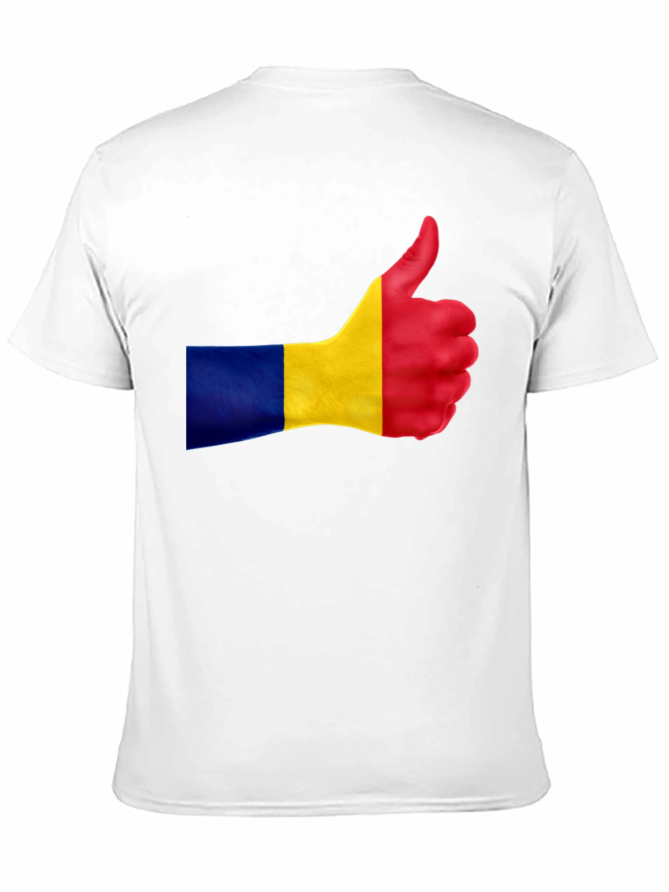 Romania Flag Thumbs Up Black T-Shirt