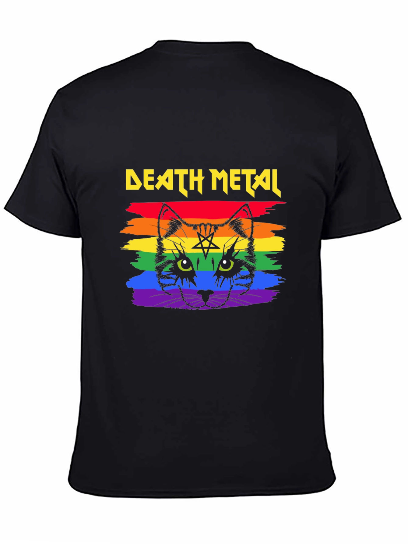Death Metal Cat Rainbow T-Shirt
