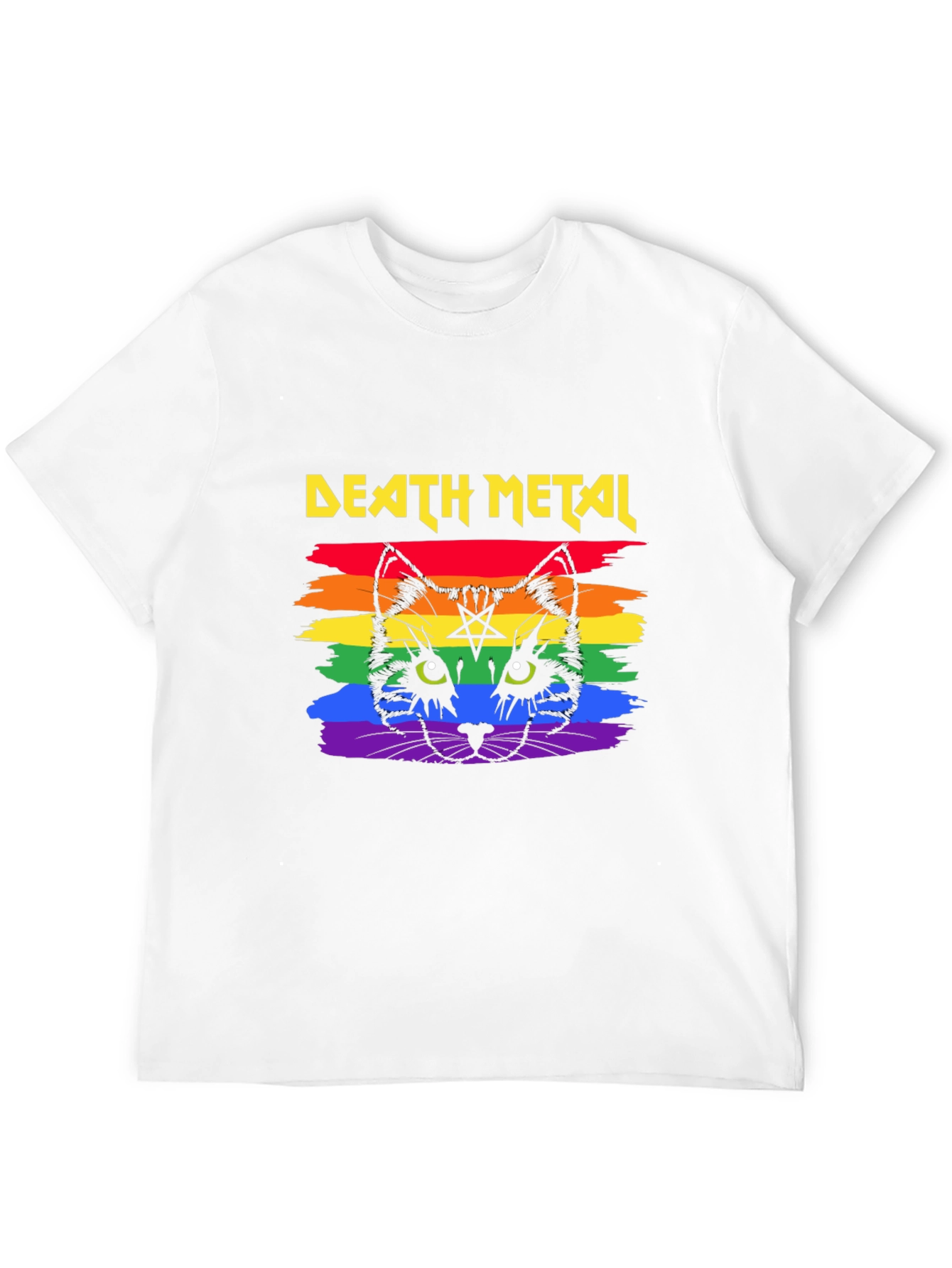 Death Metal Cat Rainbow T-Shirt