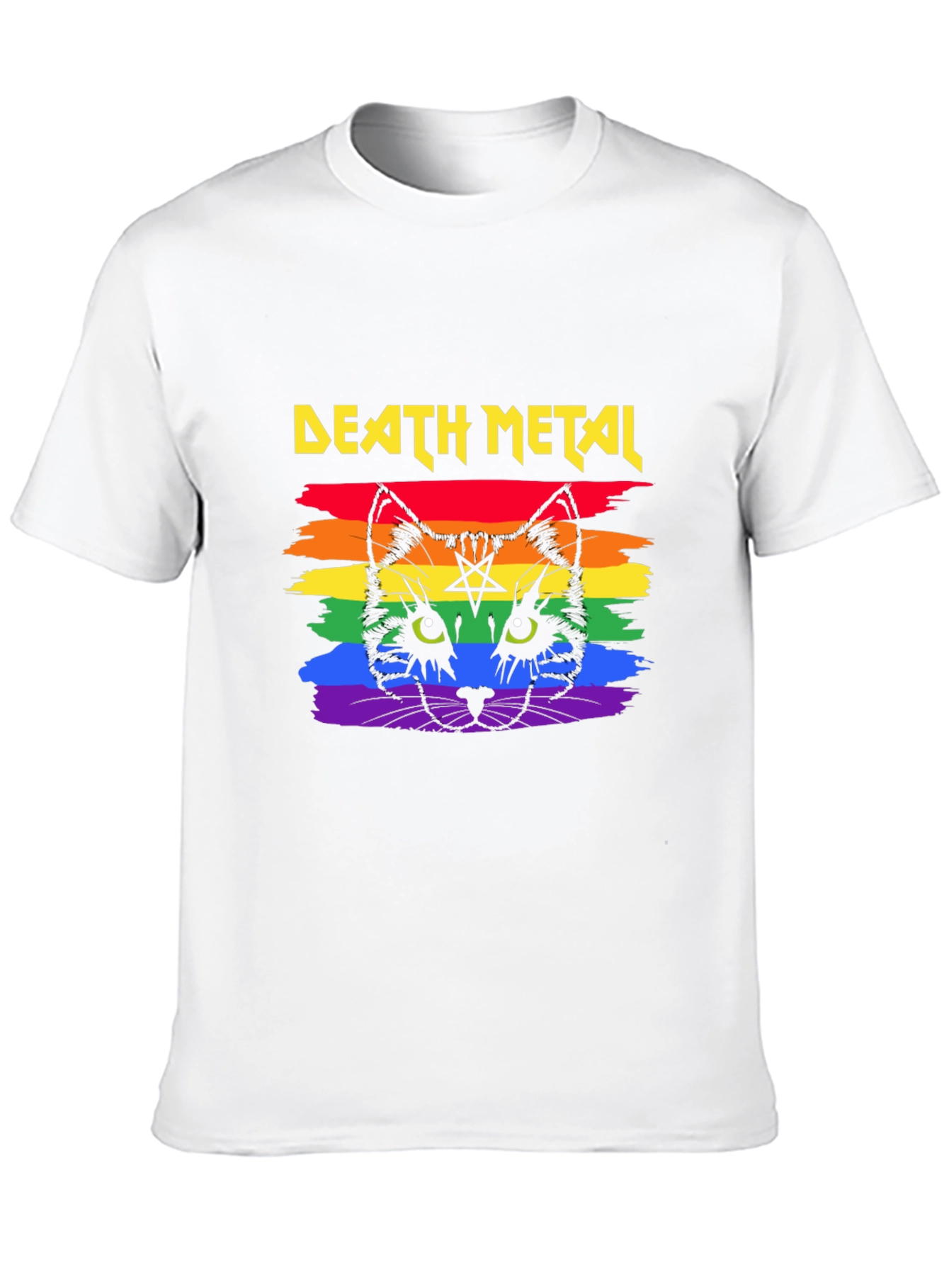 Death Metal Cat Rainbow T-Shirt