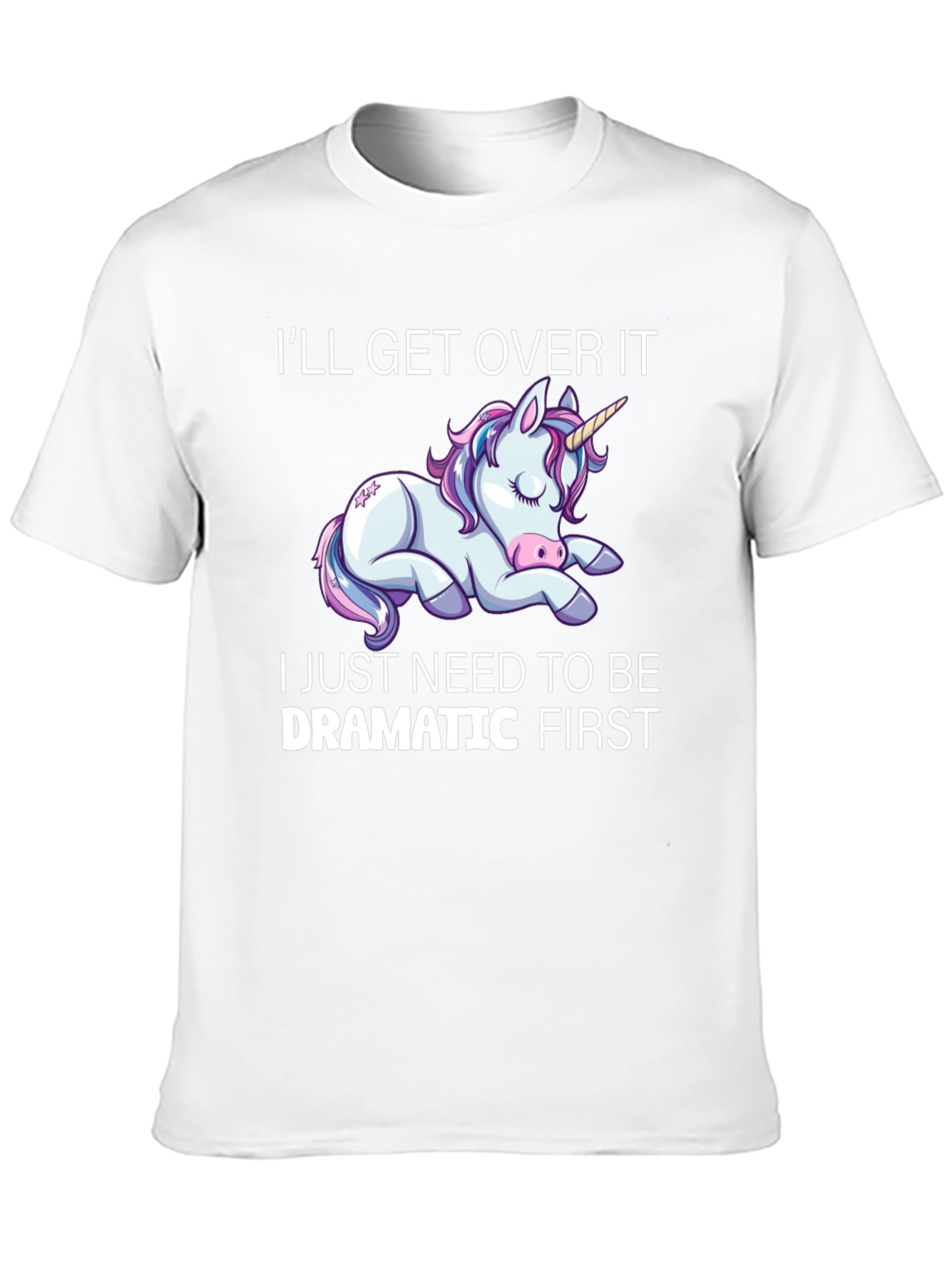 Dramatic Unicorn Graphic T-Shirt - Black