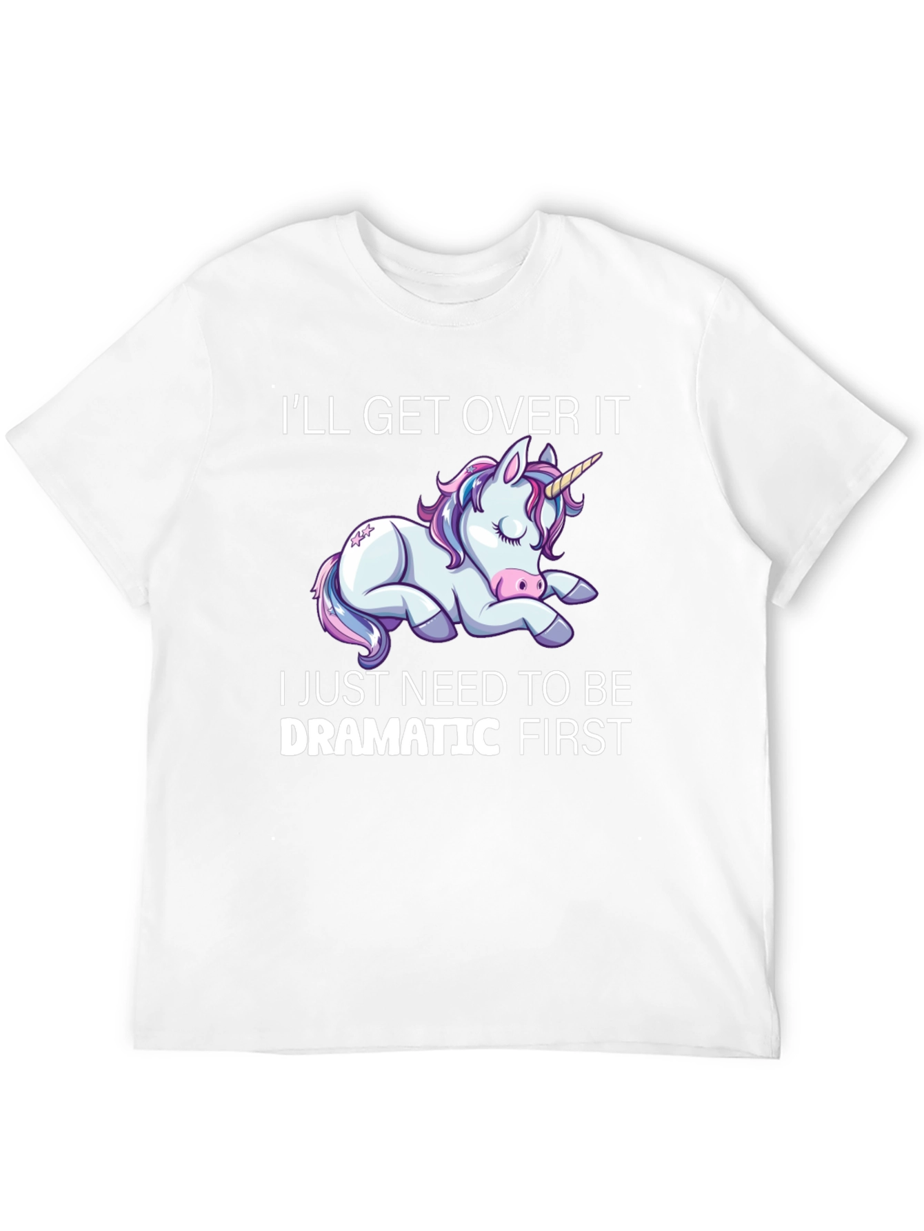 Dramatic Unicorn Graphic T-Shirt - Black