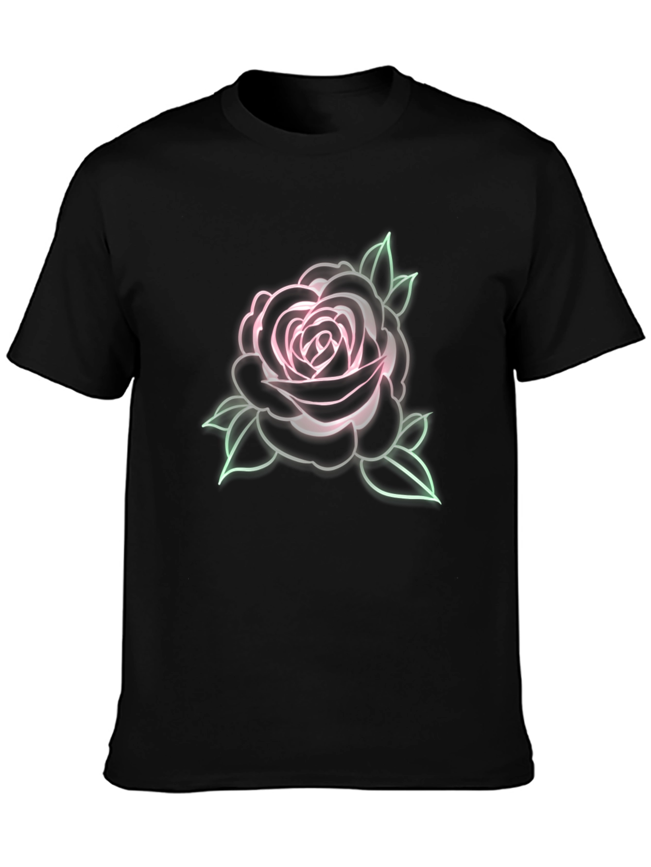 Neon Rose Graphic T-Shirt - Stylish Casual Wear