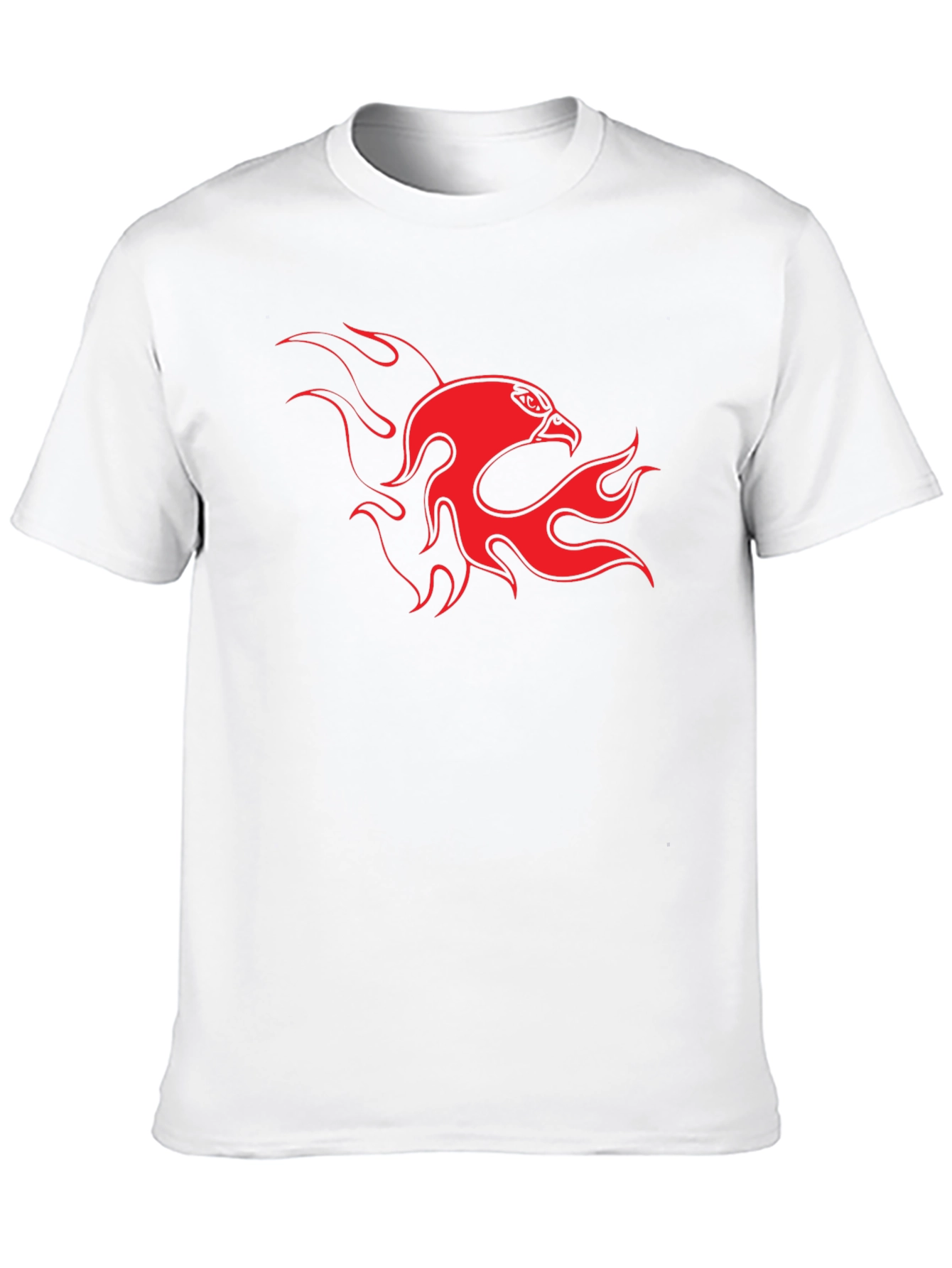 Bold Black Tee with Fiery Eagle Design