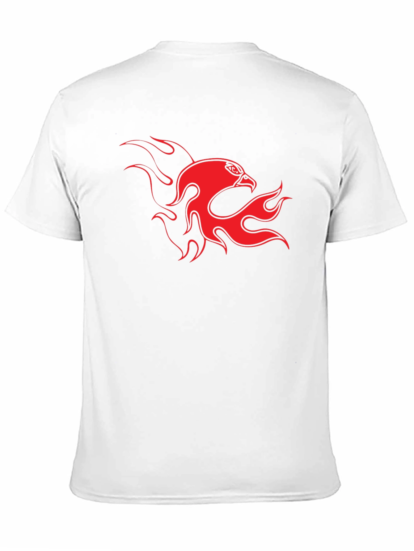 Bold Black Tee with Fiery Eagle Design