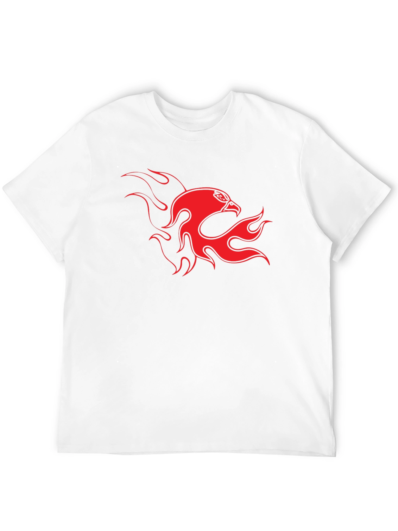 Bold Black Tee with Fiery Eagle Design